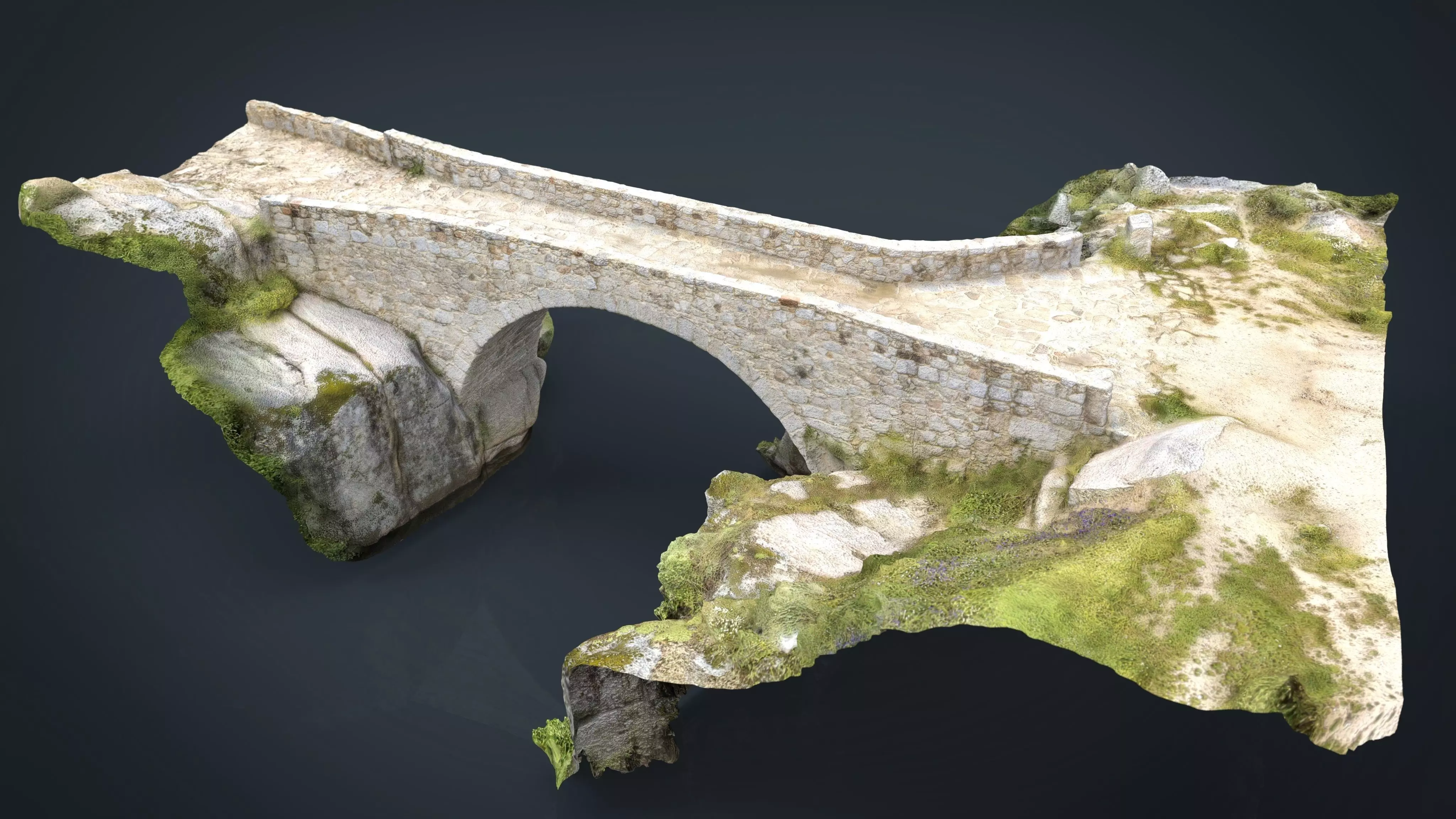 Medieval Bridge Low-poly 3D model_0