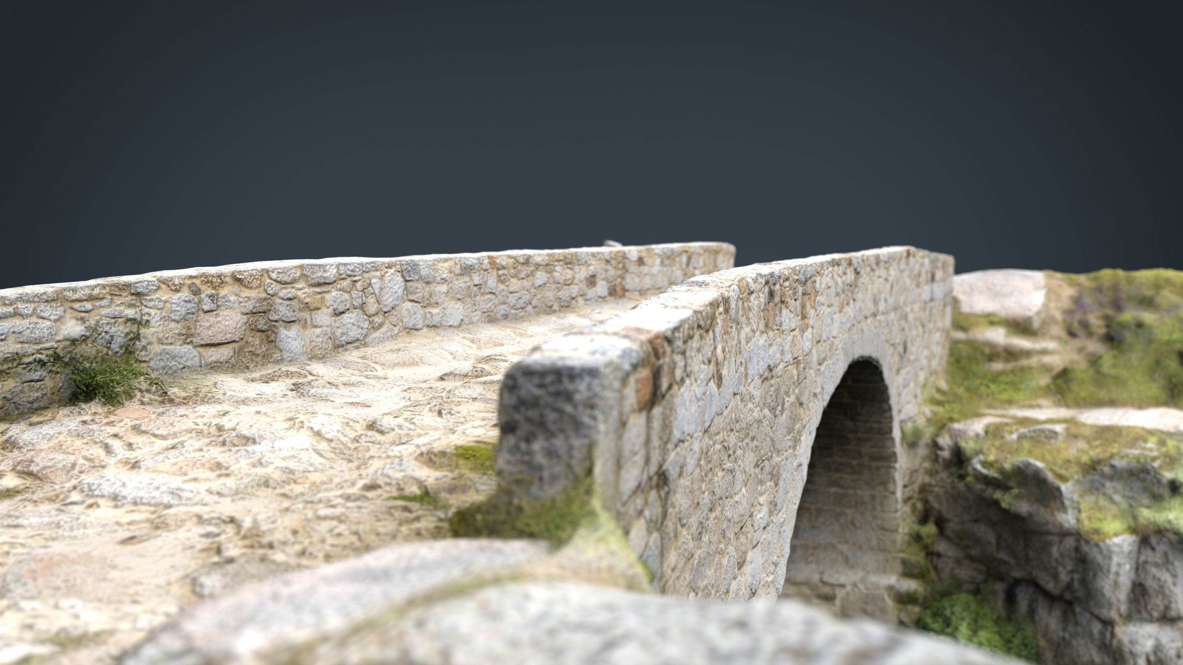Medieval Bridge Low-poly 3D model_2