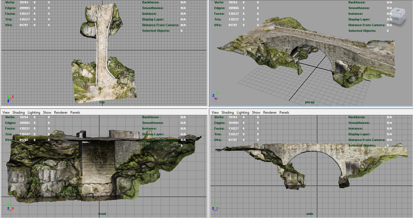 Medieval Bridge Low-poly 3D model_9