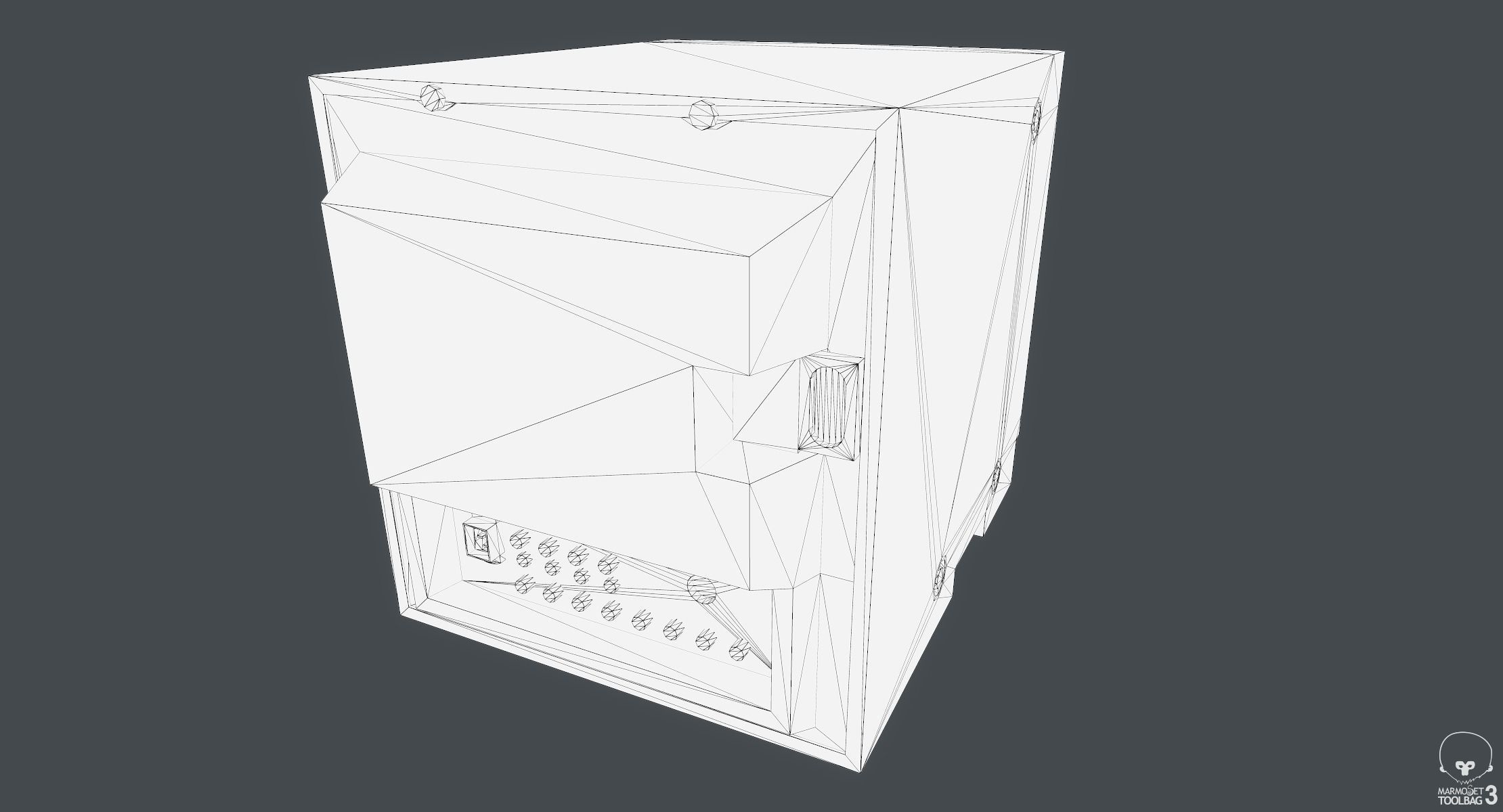 CRT Monitor Low-poly 3D model_8