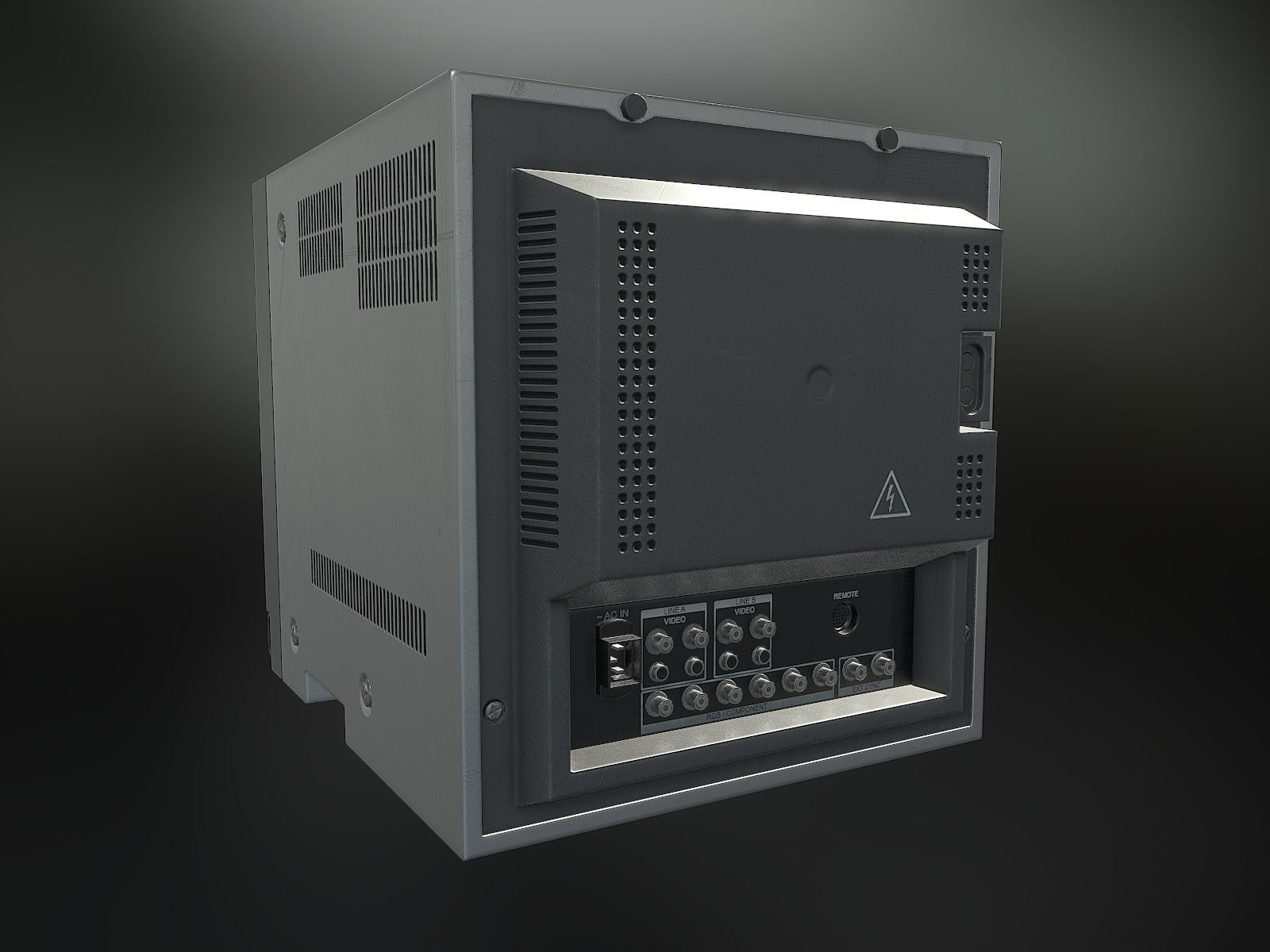 CRT Monitor Low-poly 3D model_4