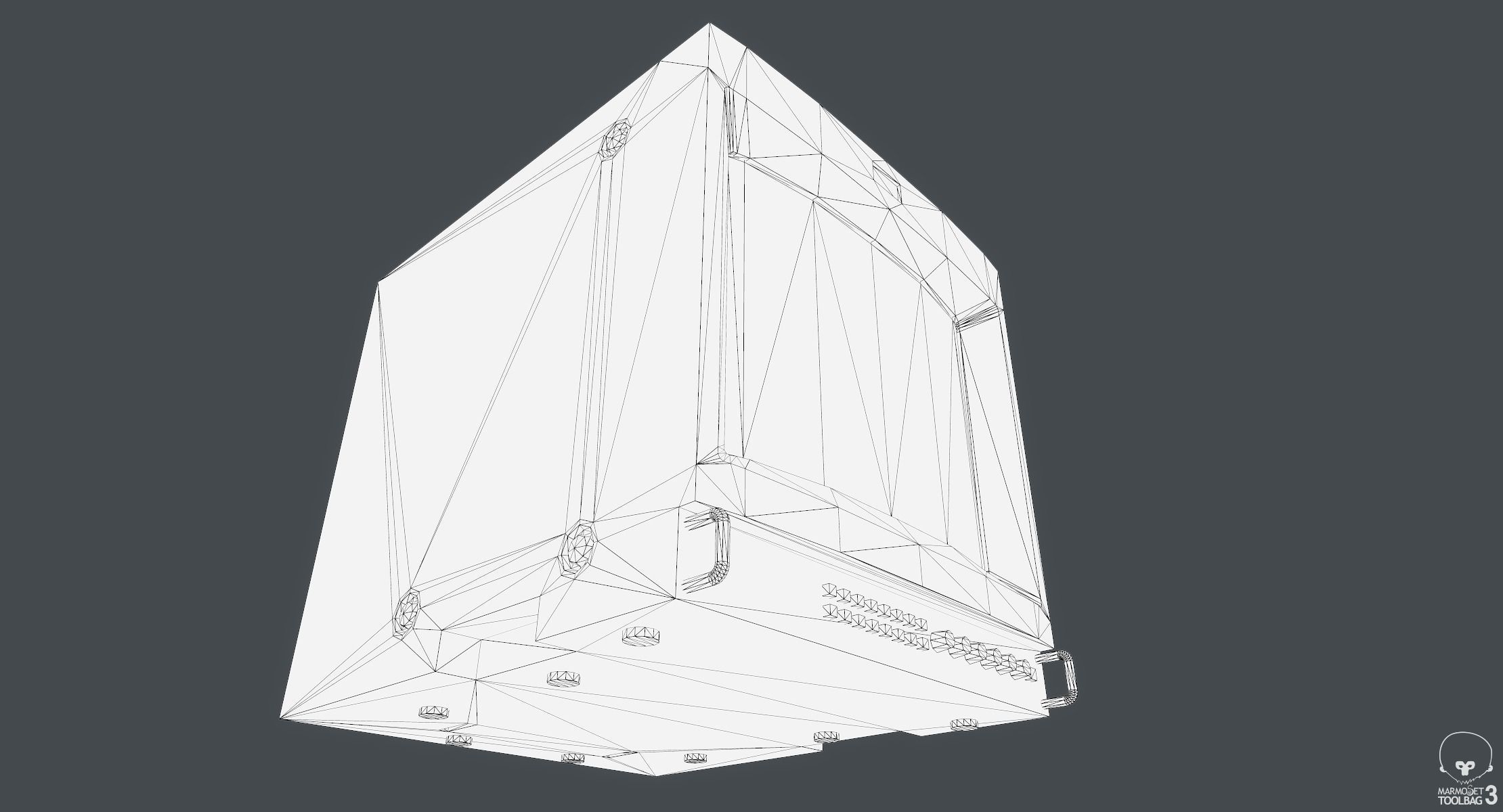 CRT Monitor Low-poly 3D model_7