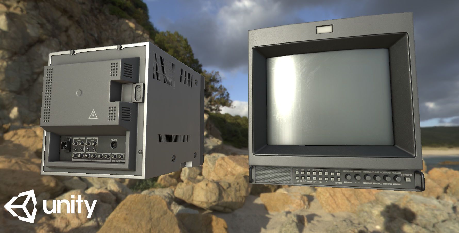 CRT Monitor Low-poly 3D model_10