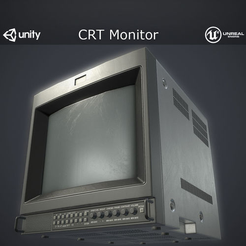 CRT Monitor Low-poly 3D model