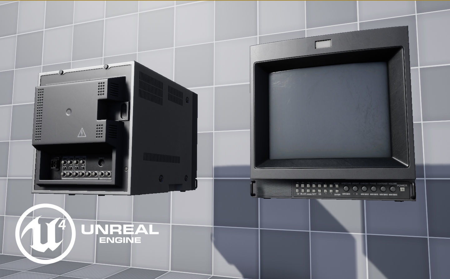 CRT Monitor Low-poly 3D model_9