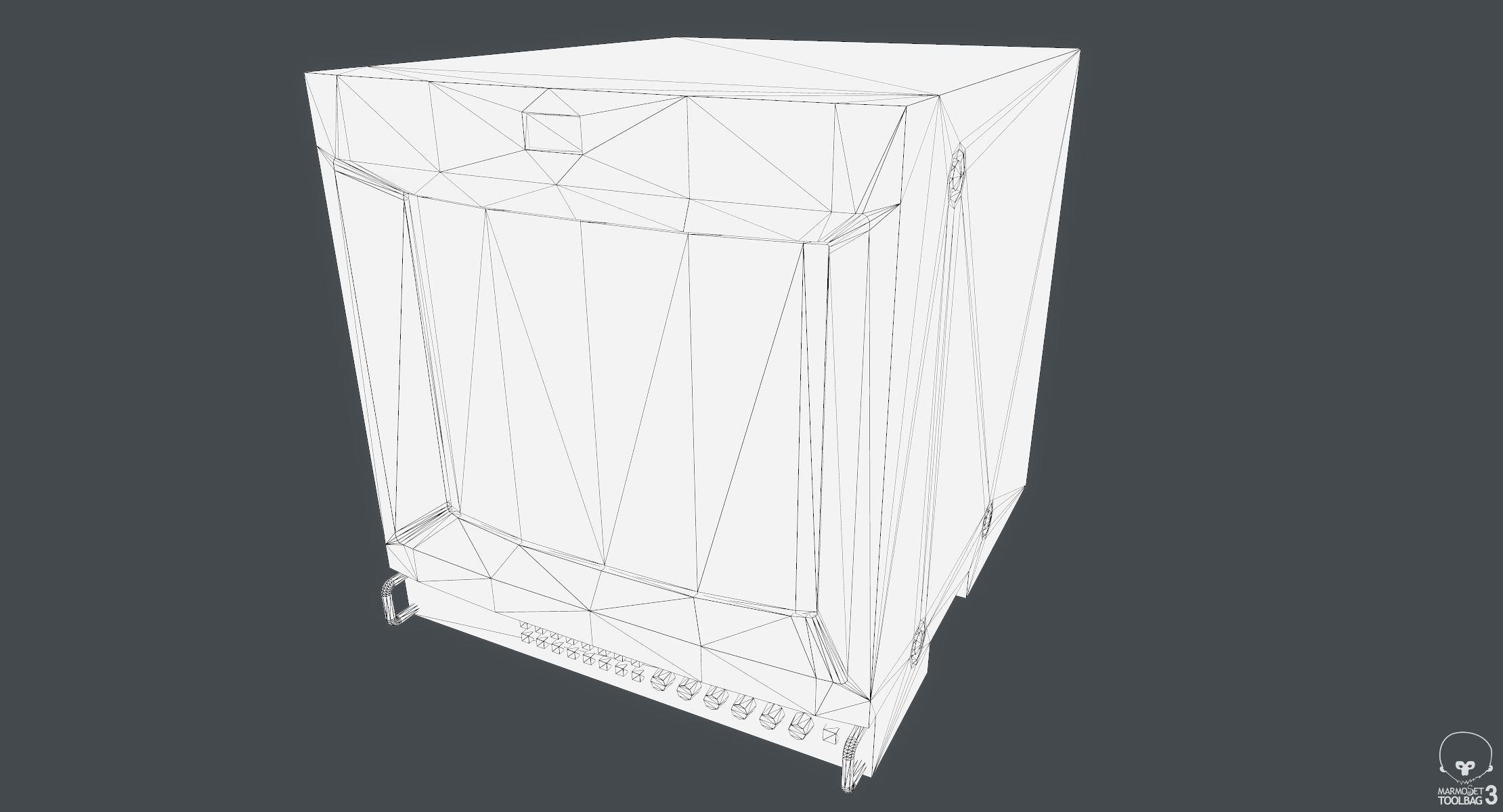 CRT Monitor Low-poly 3D model_6