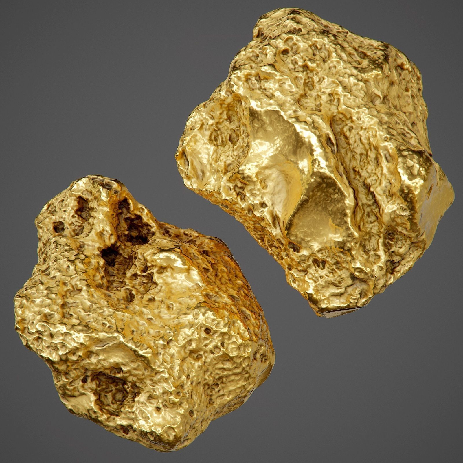 Gold Nugget - PBR Game-Ready Low-poly 3D model_3