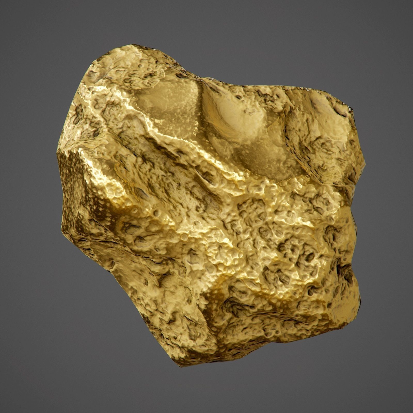 Gold Nugget - PBR Game-Ready Low-poly 3D model_1