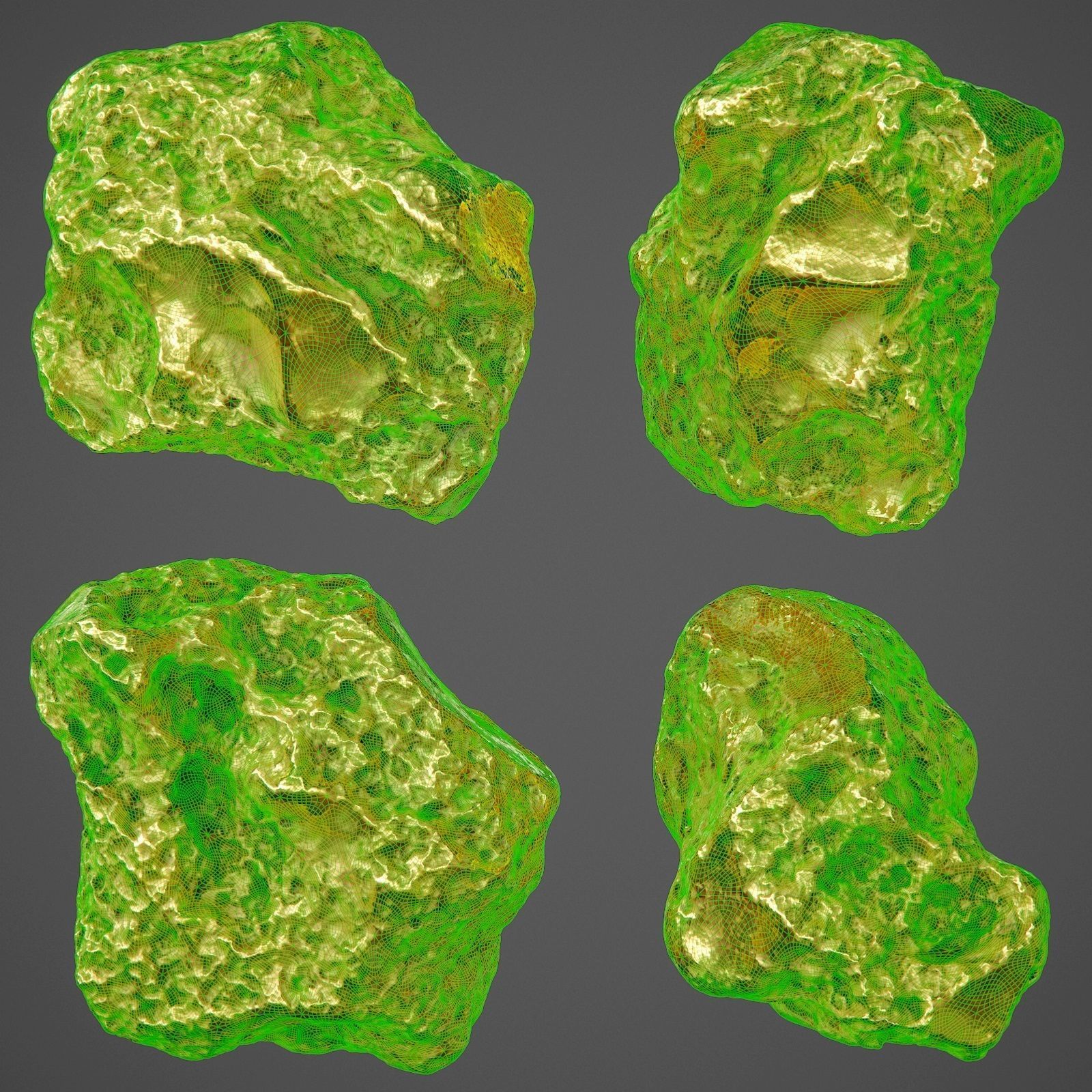 Gold Nugget - PBR Game-Ready Low-poly 3D model_5