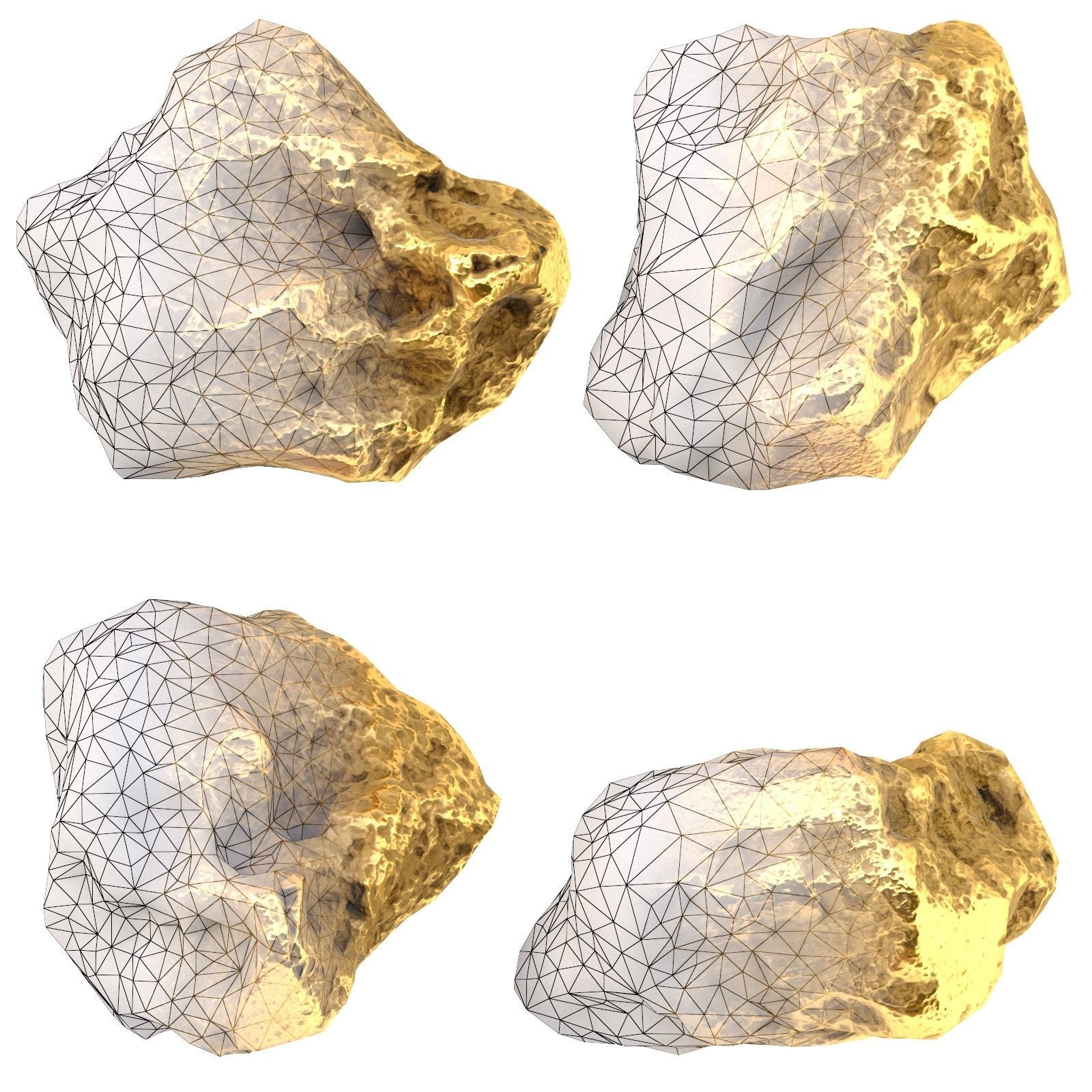 Gold Nugget - PBR Game-Ready Low-poly 3D model_11