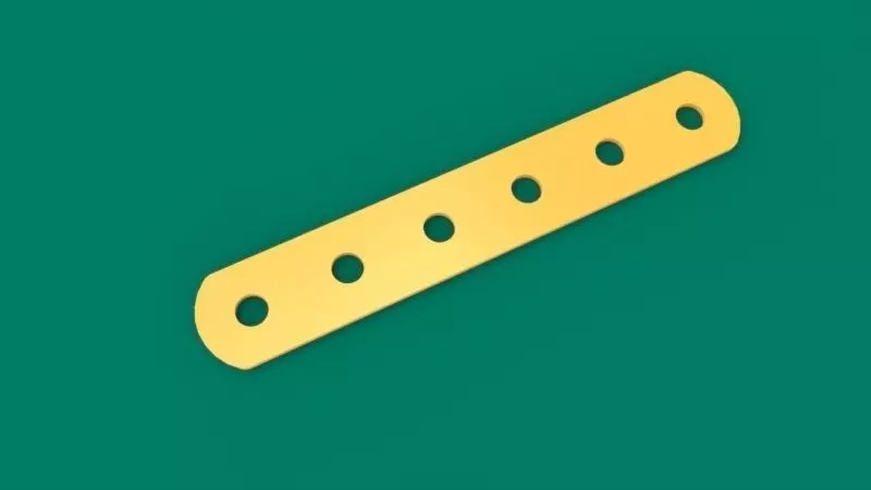 Flat Metal Strip 6 Holes - Meccano Part Free 3D model