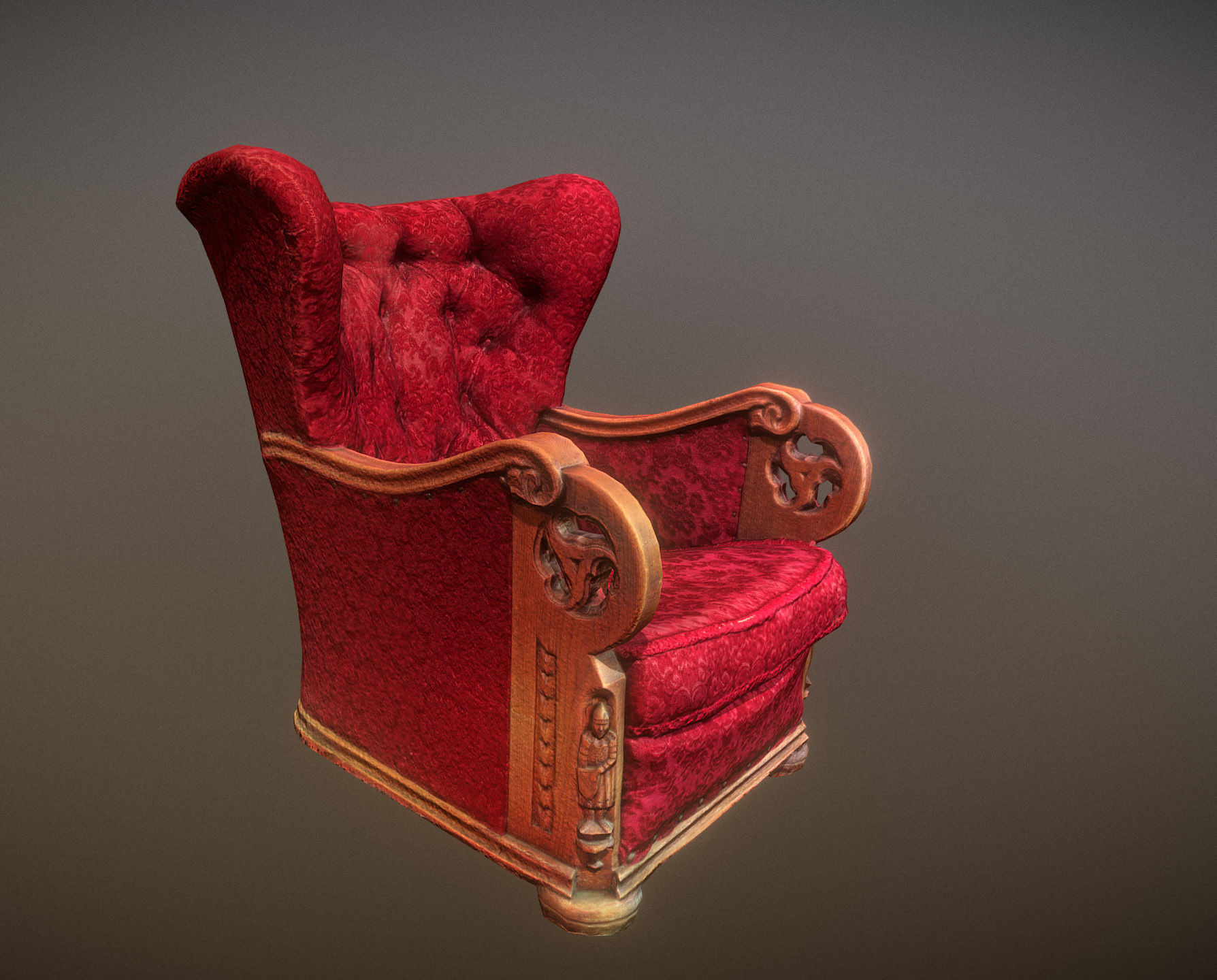 3D scaned photorealistic armchair Low-poly 3D model_10