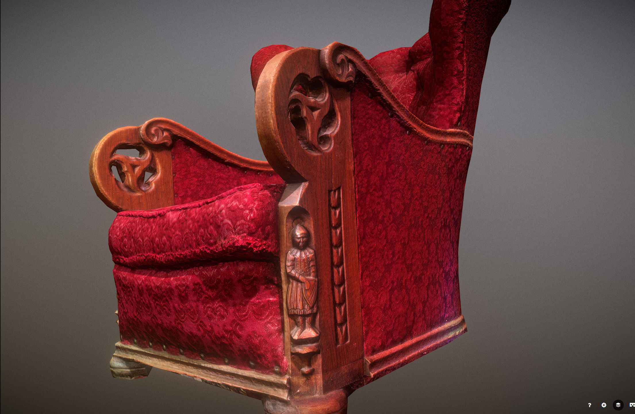 3D scaned photorealistic armchair Low-poly 3D model_35