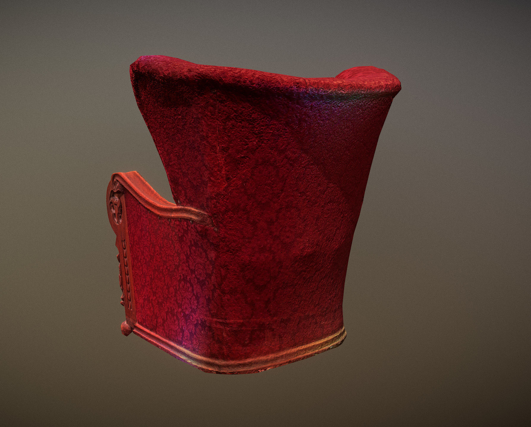 3D scaned photorealistic armchair Low-poly 3D model_13