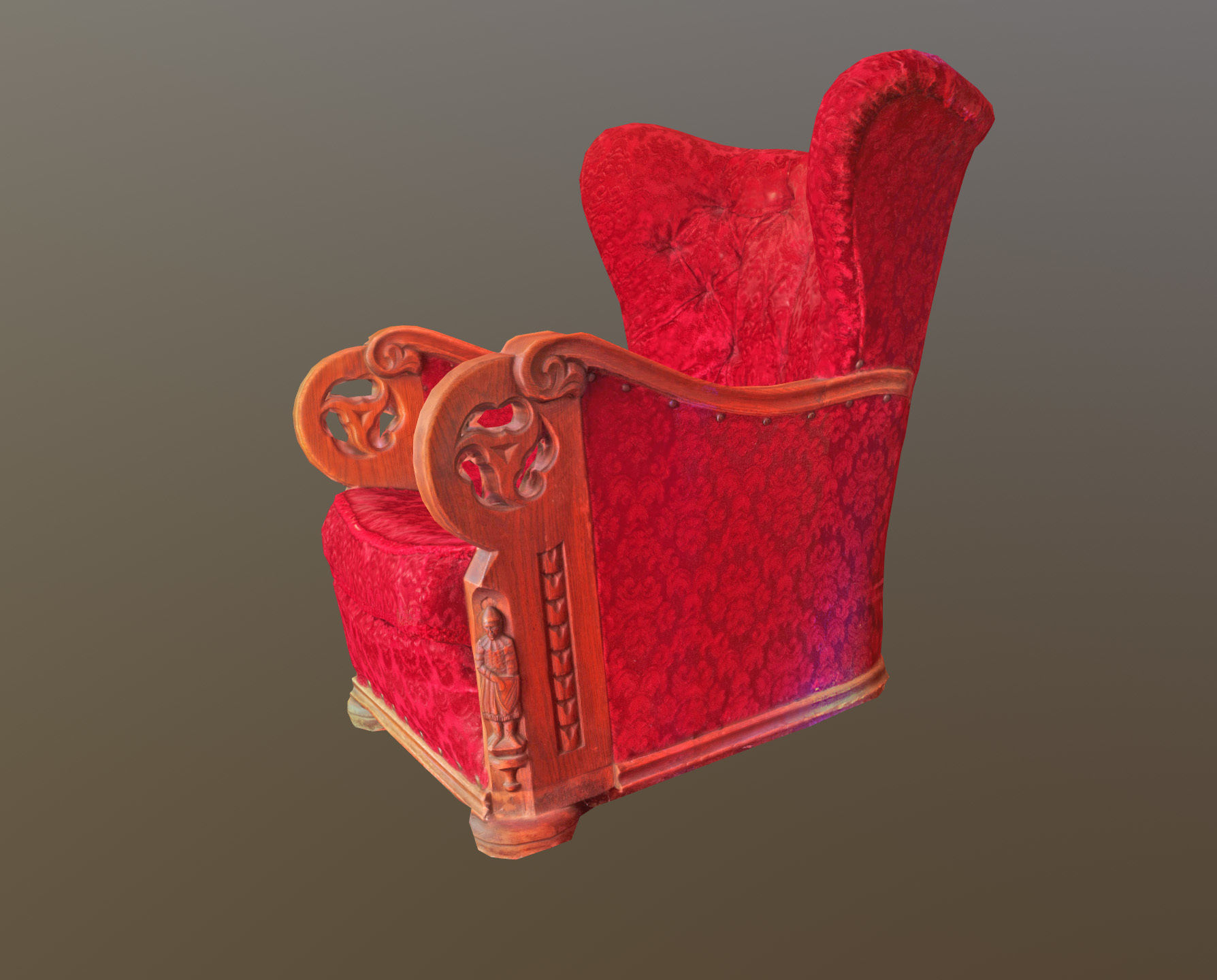 3D scaned photorealistic armchair Low-poly 3D model_15