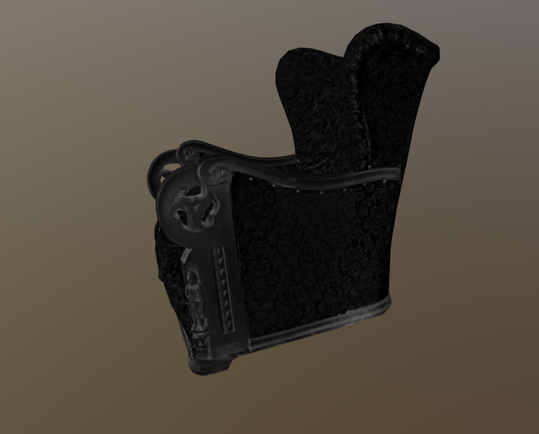 3D scaned photorealistic armchair Low-poly 3D model_18