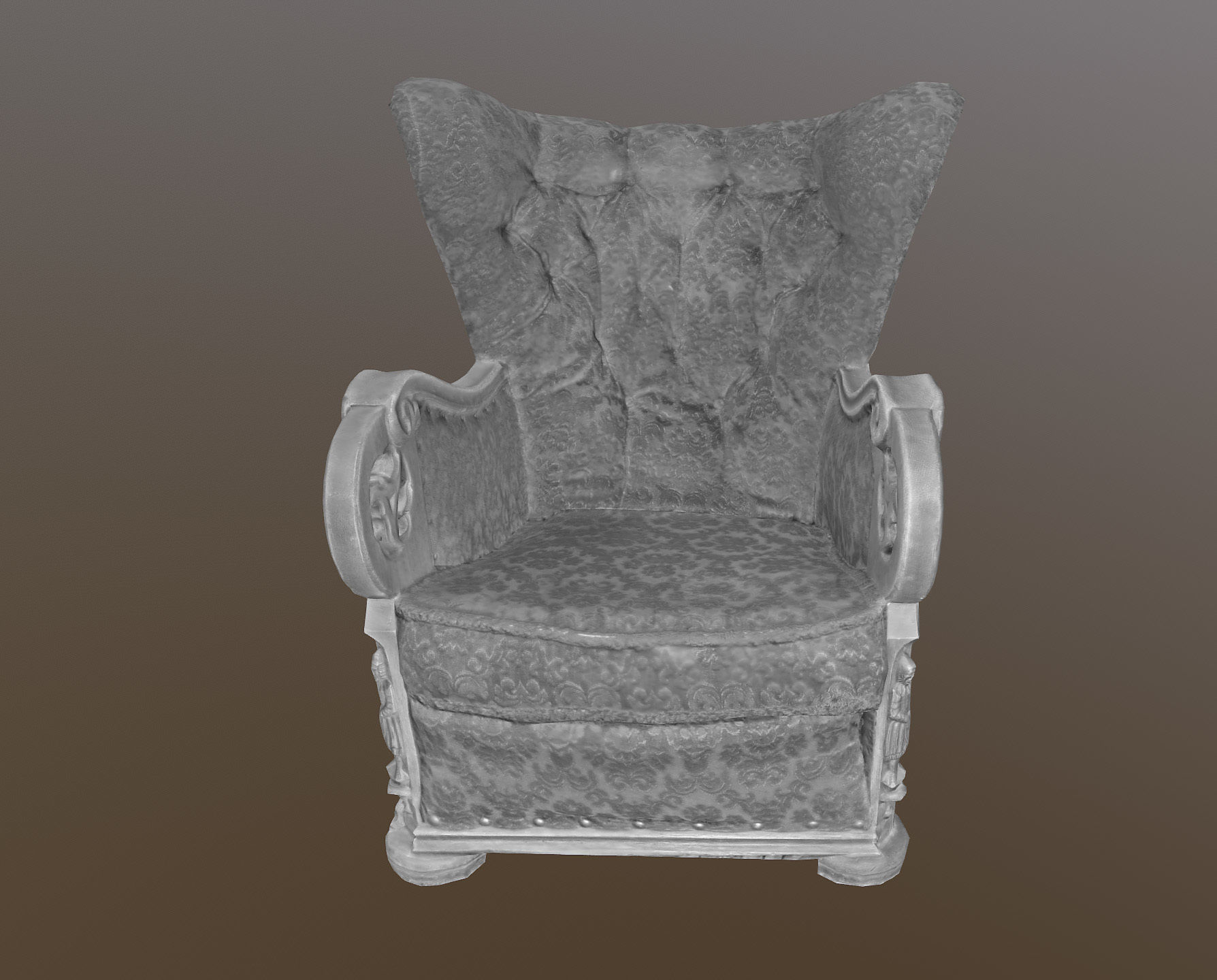 3D scaned photorealistic armchair Low-poly 3D model_25