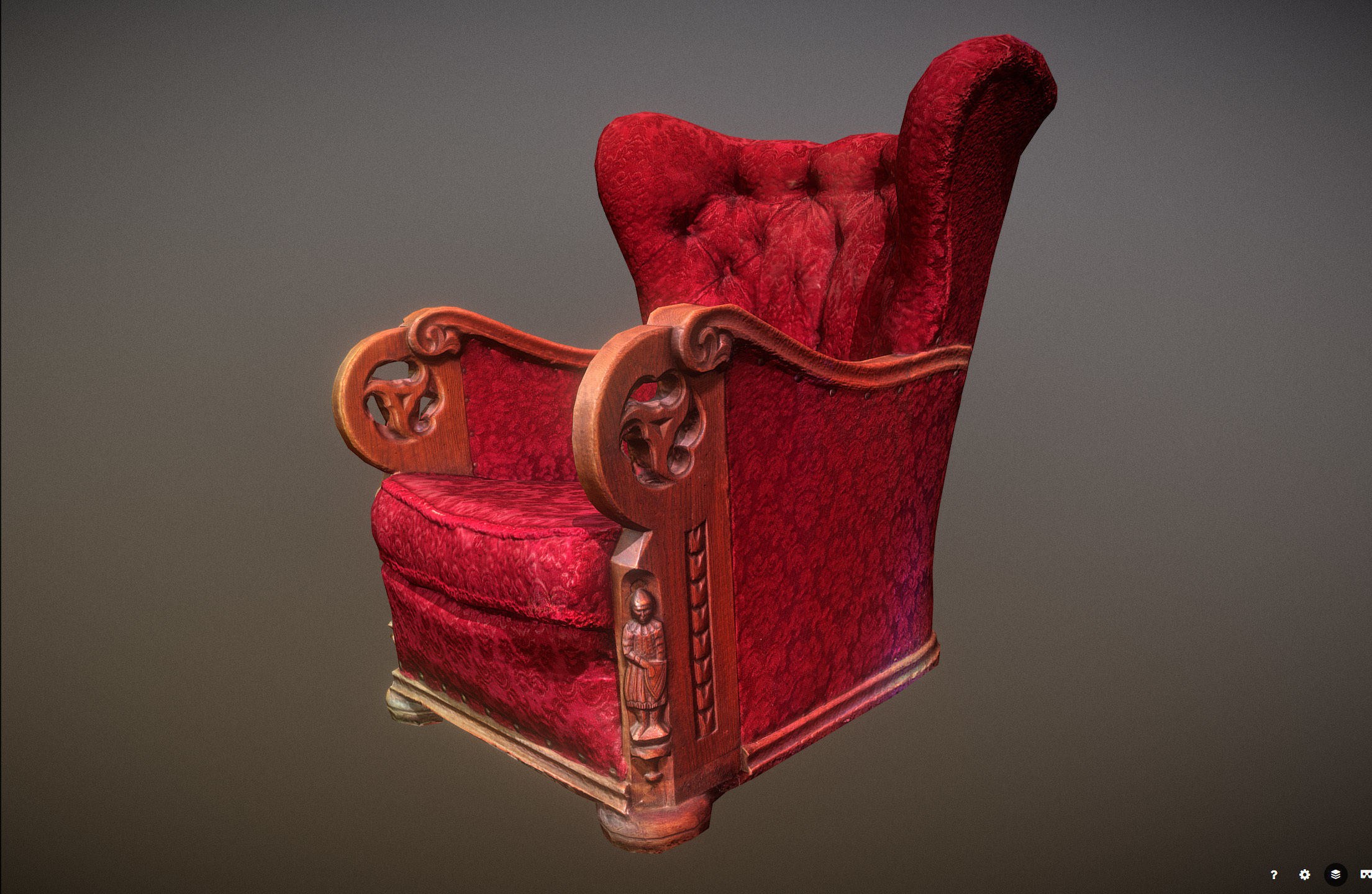 3D scaned photorealistic armchair Low-poly 3D model_46
