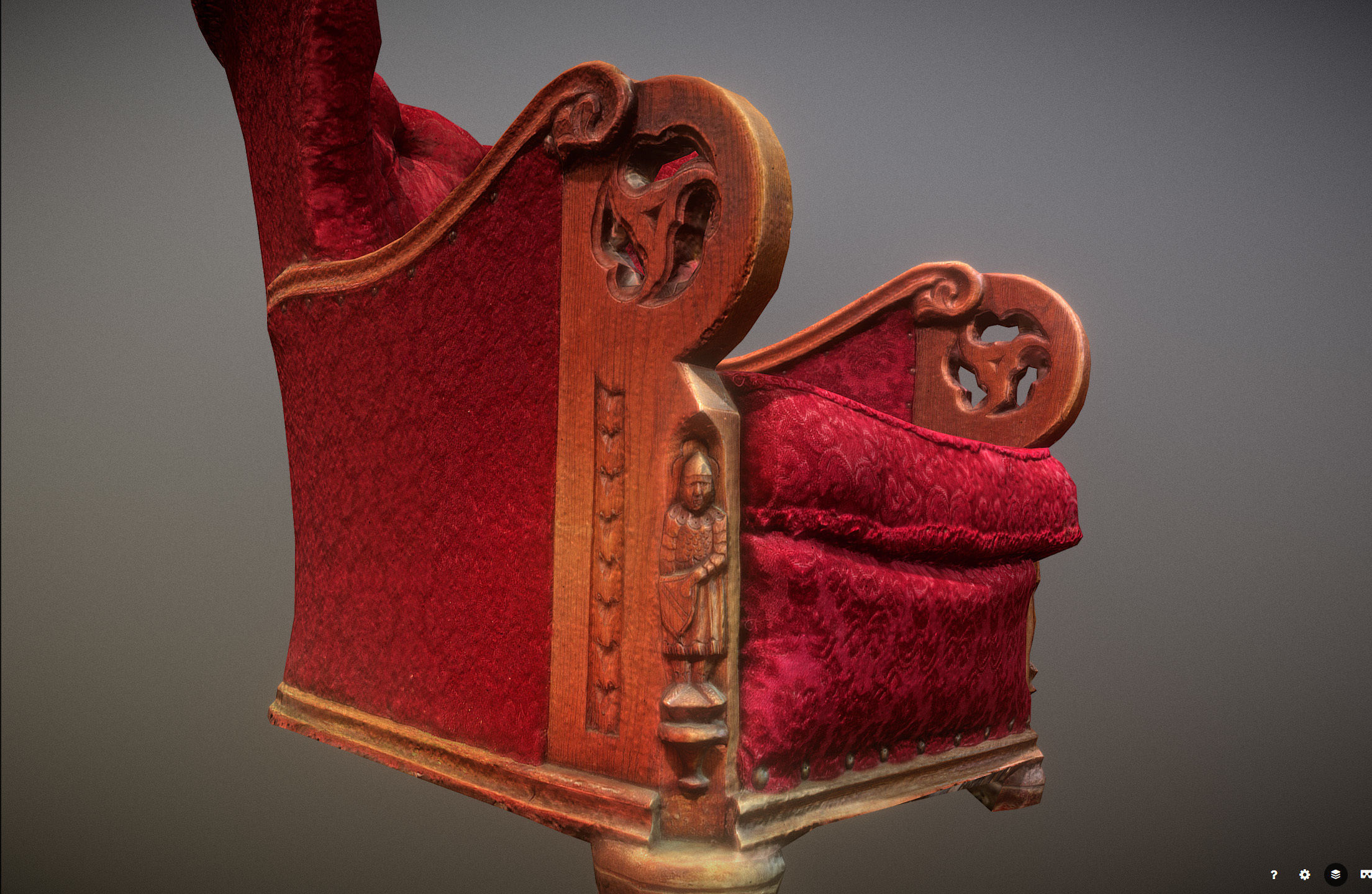 3D scaned photorealistic armchair Low-poly 3D model_30