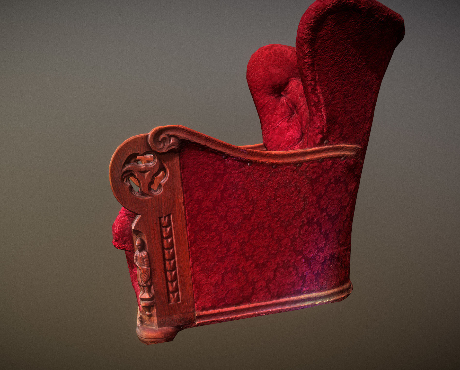 3D scaned photorealistic armchair Low-poly 3D model_2