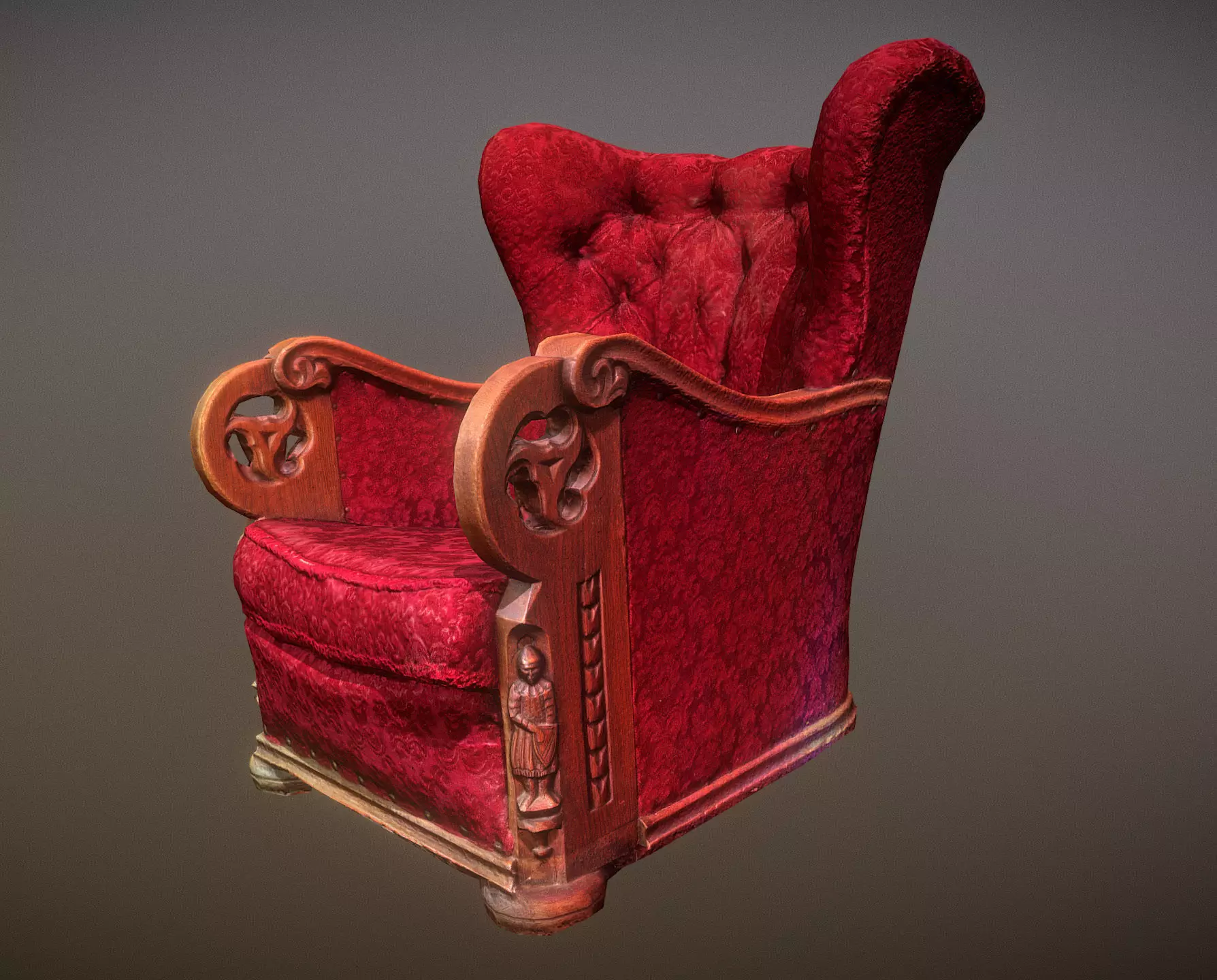 3D scaned photorealistic armchair Low-poly 3D model_0