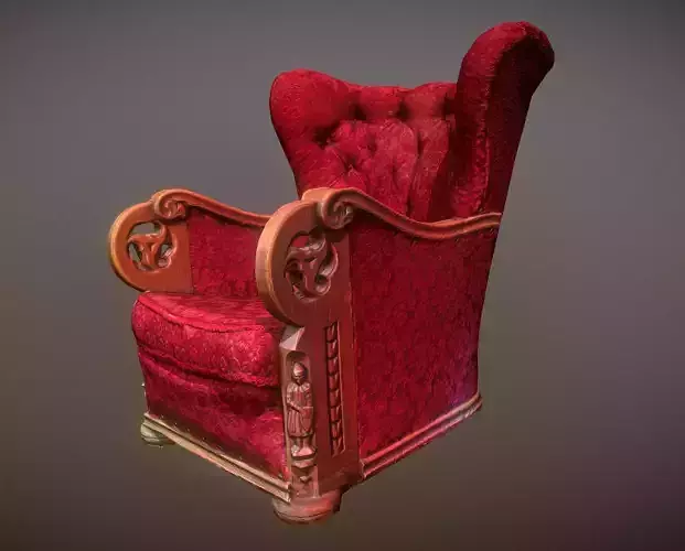 3D scaned photorealistic armchair Low-poly 3D model