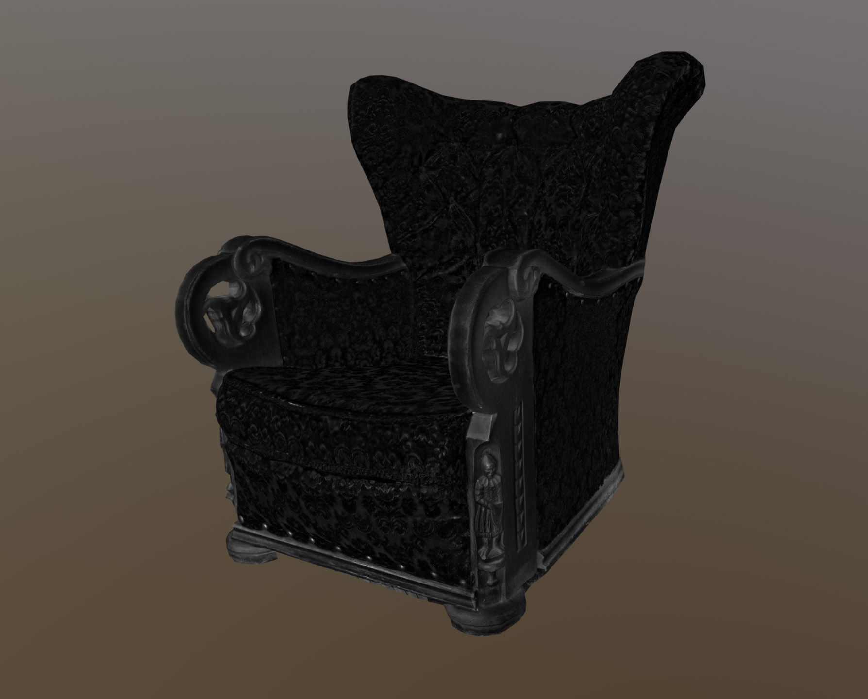 3D scaned photorealistic armchair Low-poly 3D model_17