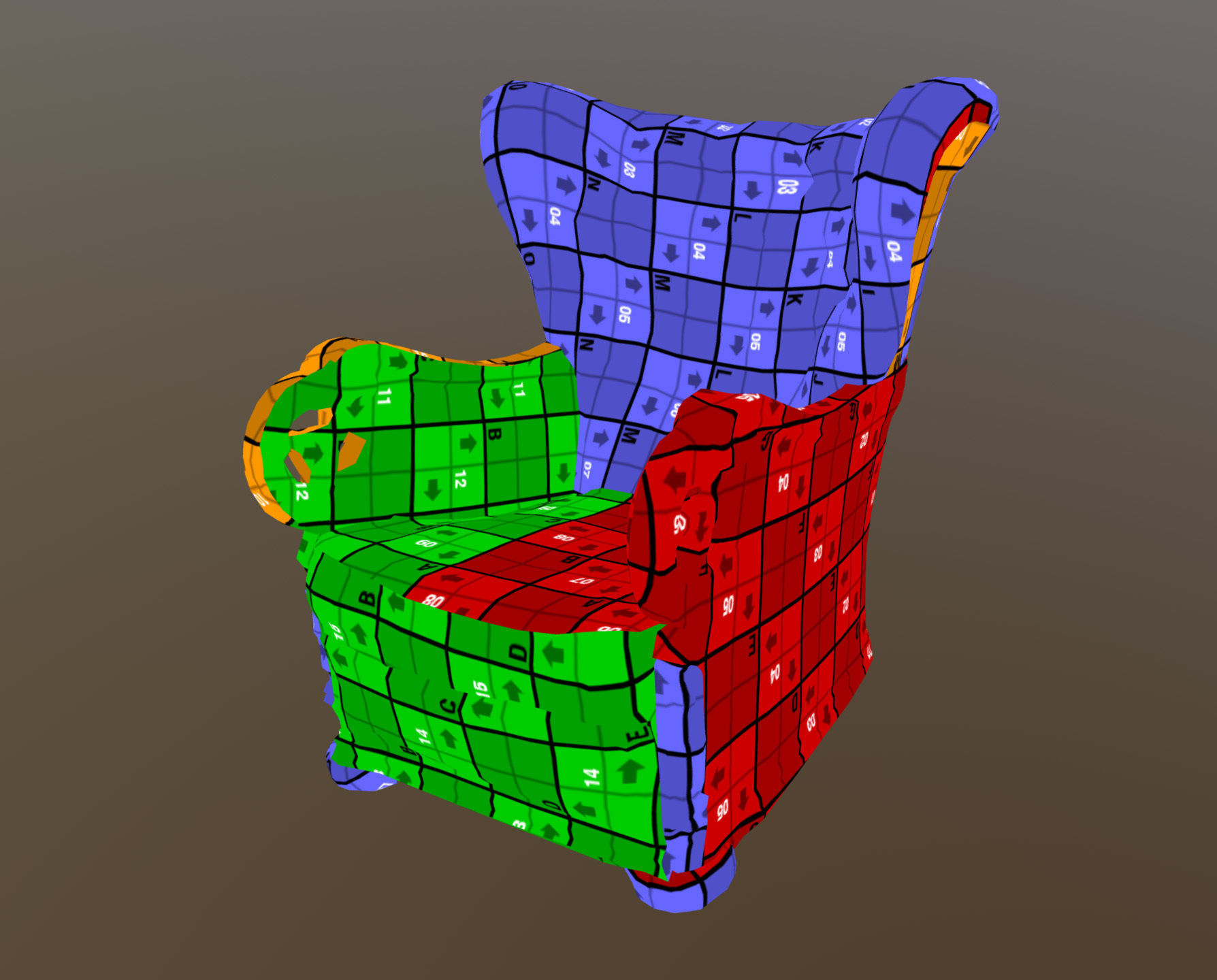 3D scaned photorealistic armchair Low-poly 3D model_26