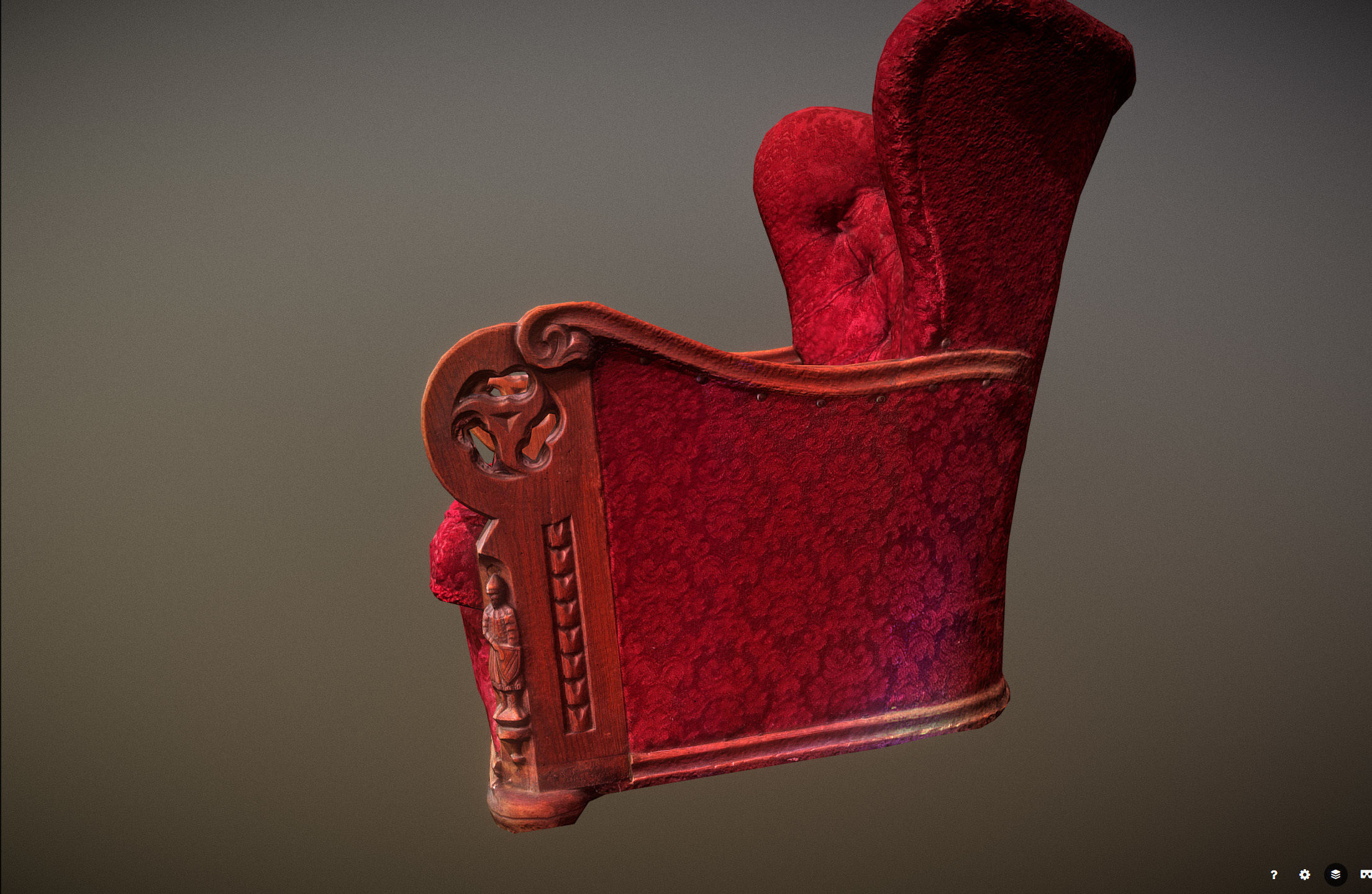 3D scaned photorealistic armchair Low-poly 3D model_44
