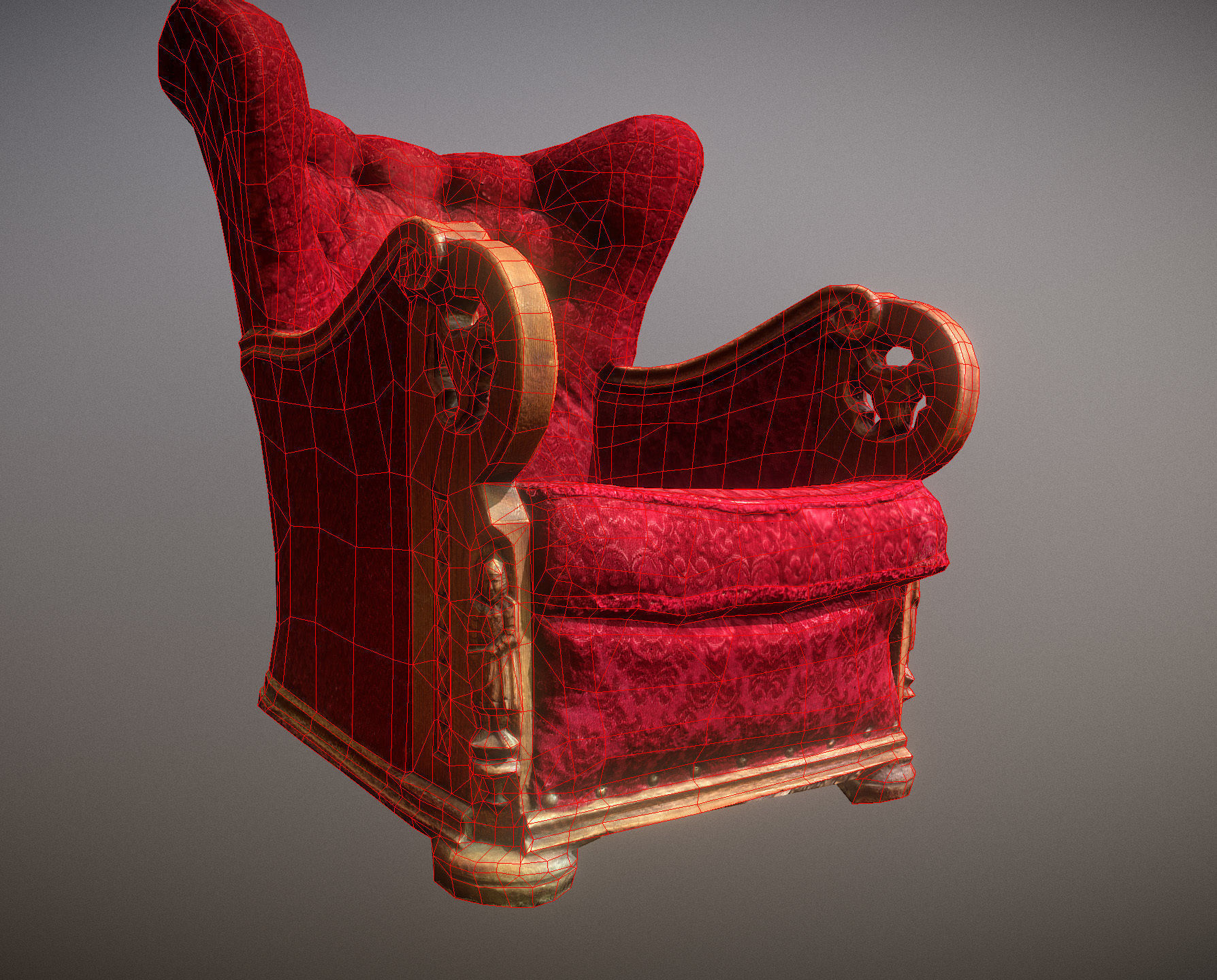 3D scaned photorealistic armchair Low-poly 3D model_6