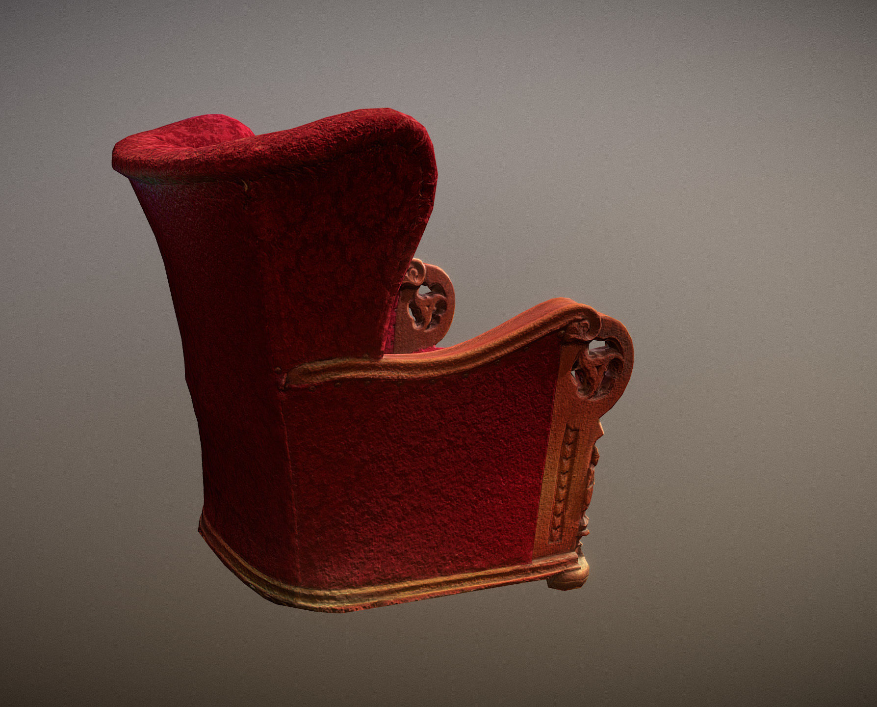 3D scaned photorealistic armchair Low-poly 3D model_12