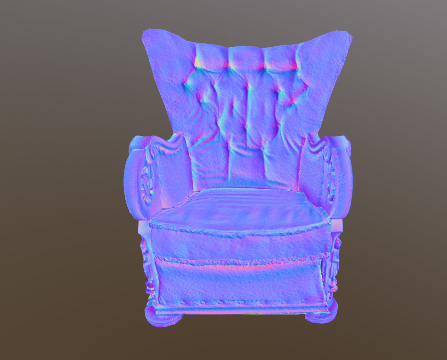 3D scaned photorealistic armchair Low-poly 3D model_16
