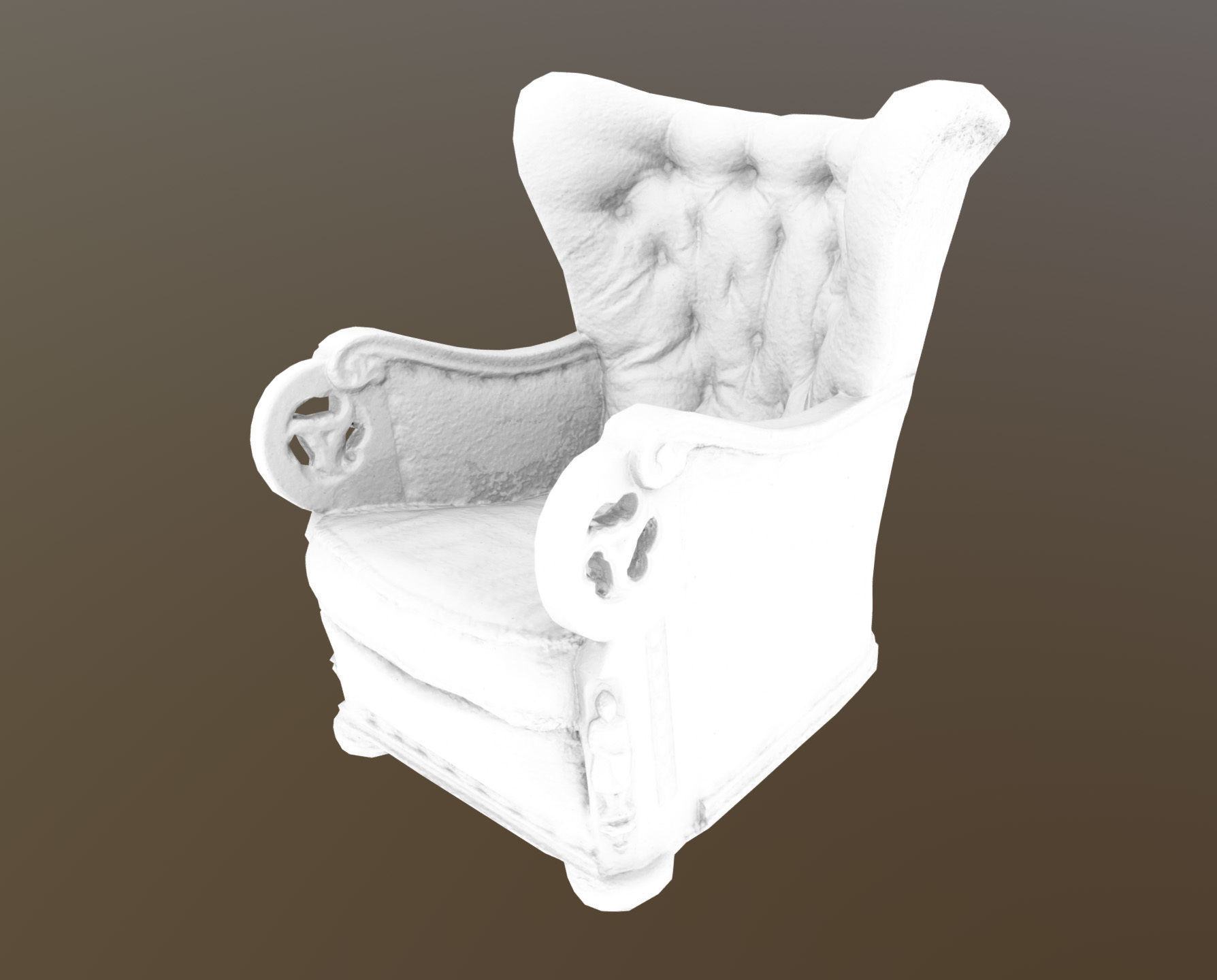 3D scaned photorealistic armchair Low-poly 3D model_23
