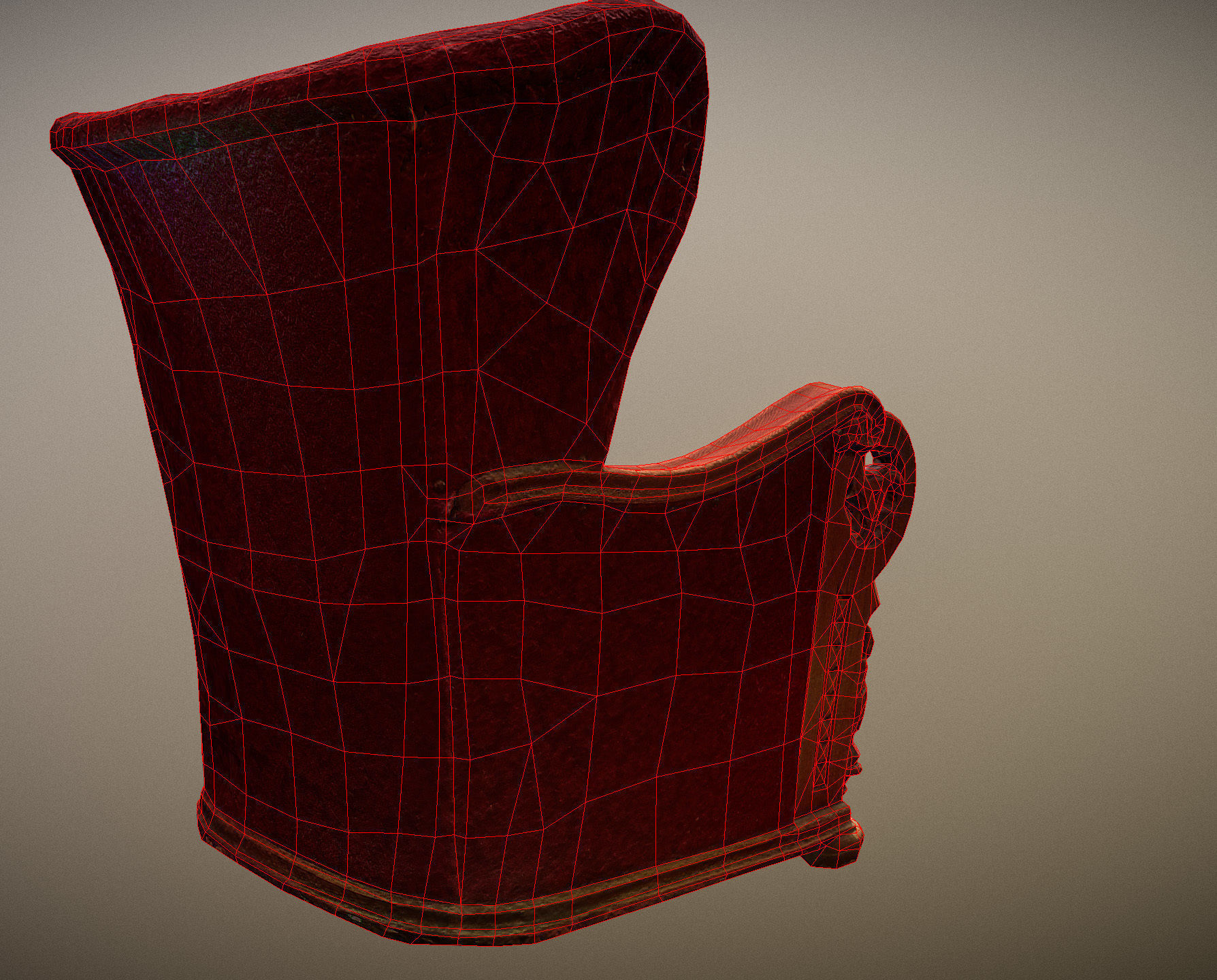 3D scaned photorealistic armchair Low-poly 3D model_4