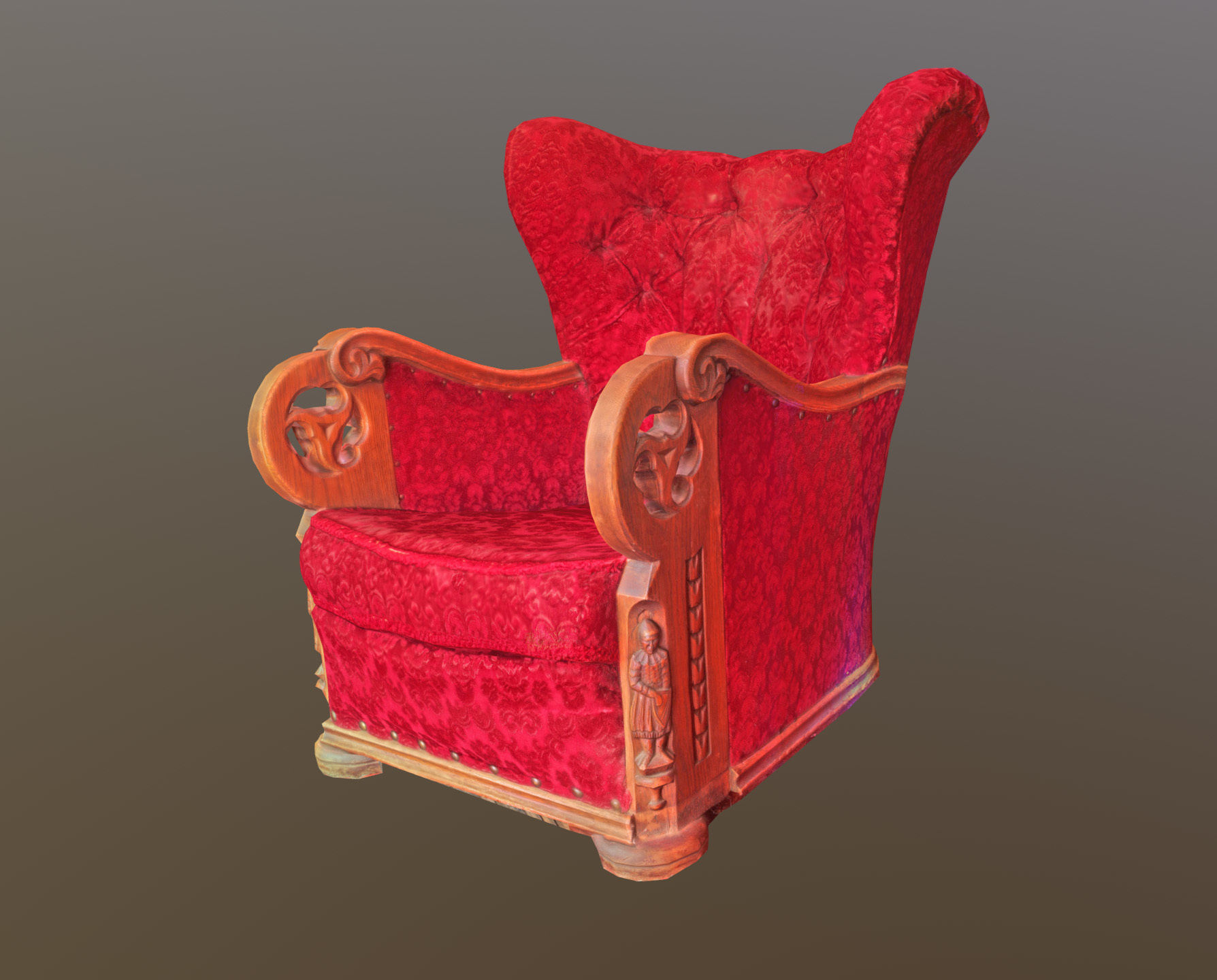 3D scaned photorealistic armchair Low-poly 3D model_14