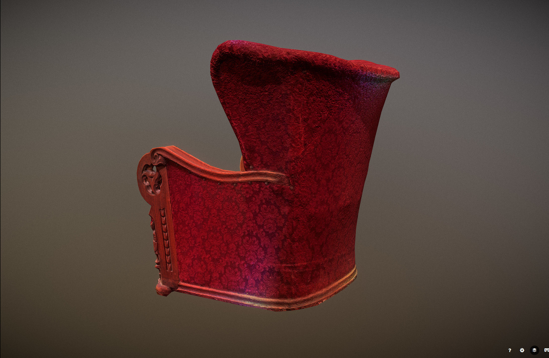 3D scaned photorealistic armchair Low-poly 3D model_40