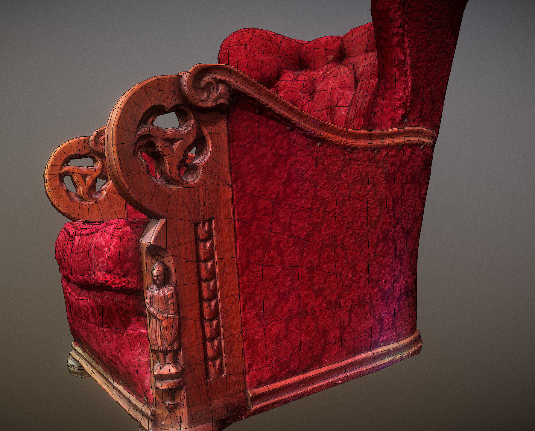 3D scaned photorealistic armchair Low-poly 3D model_5