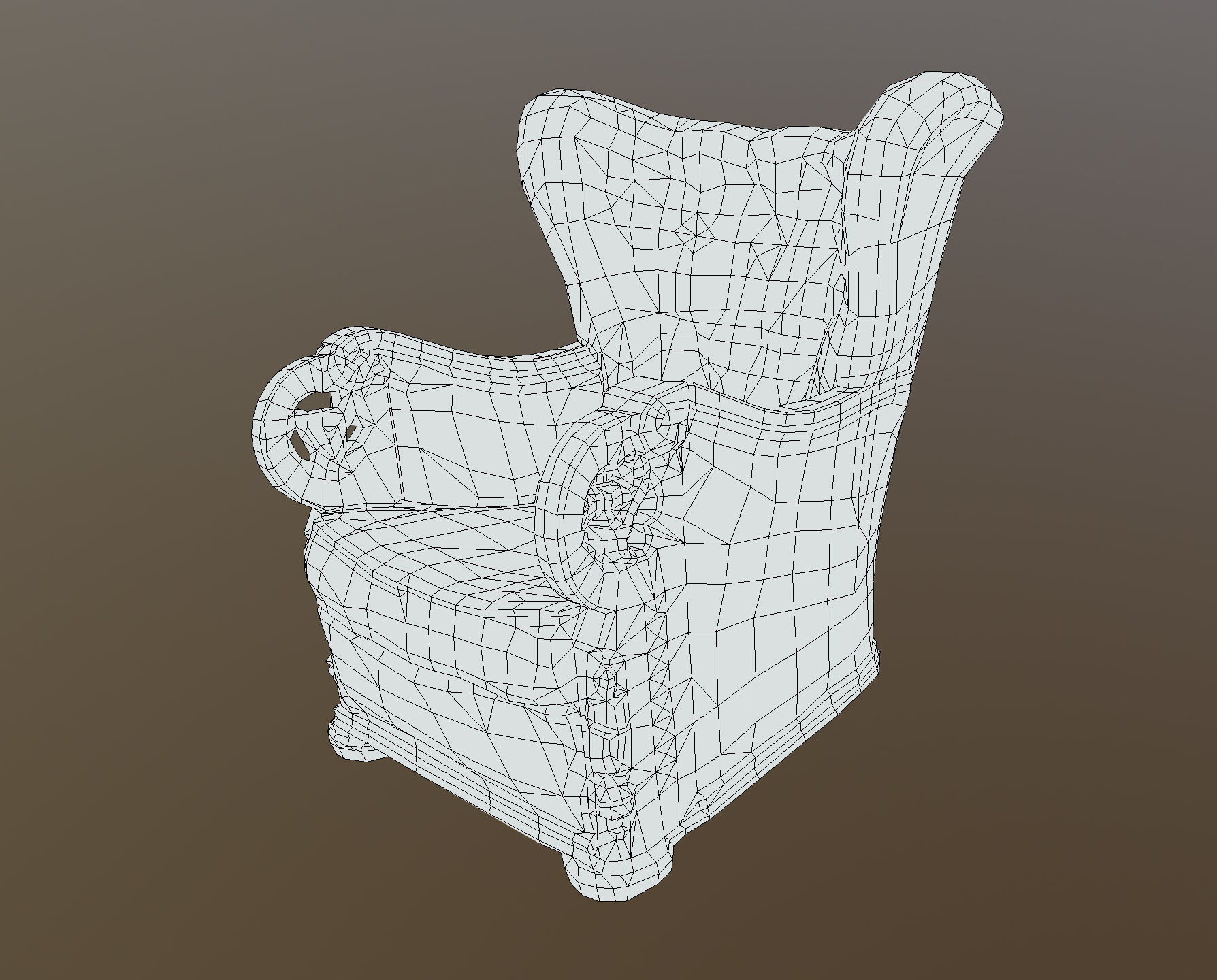 3D scaned photorealistic armchair Low-poly 3D model_29