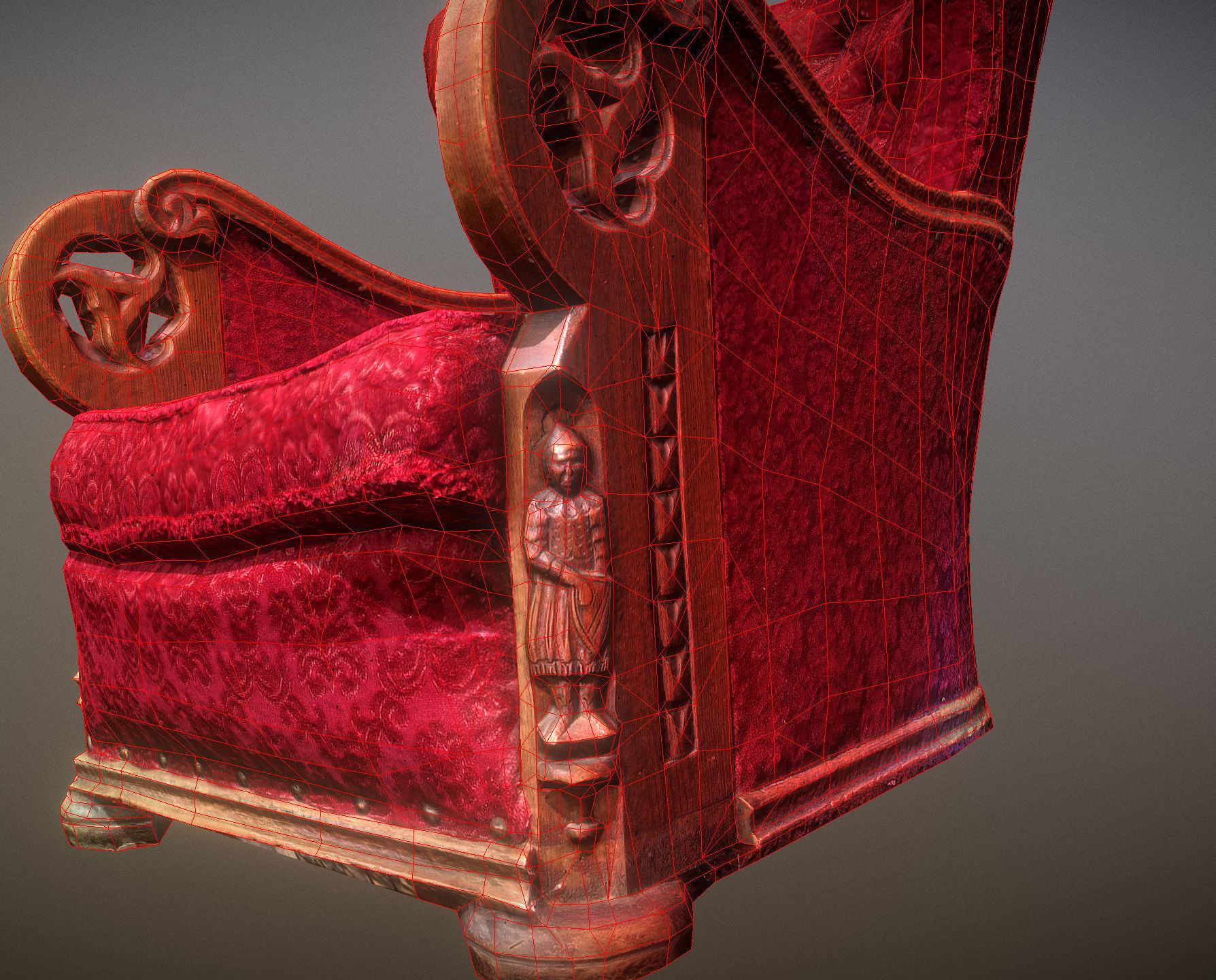 3D scaned photorealistic armchair Low-poly 3D model_3