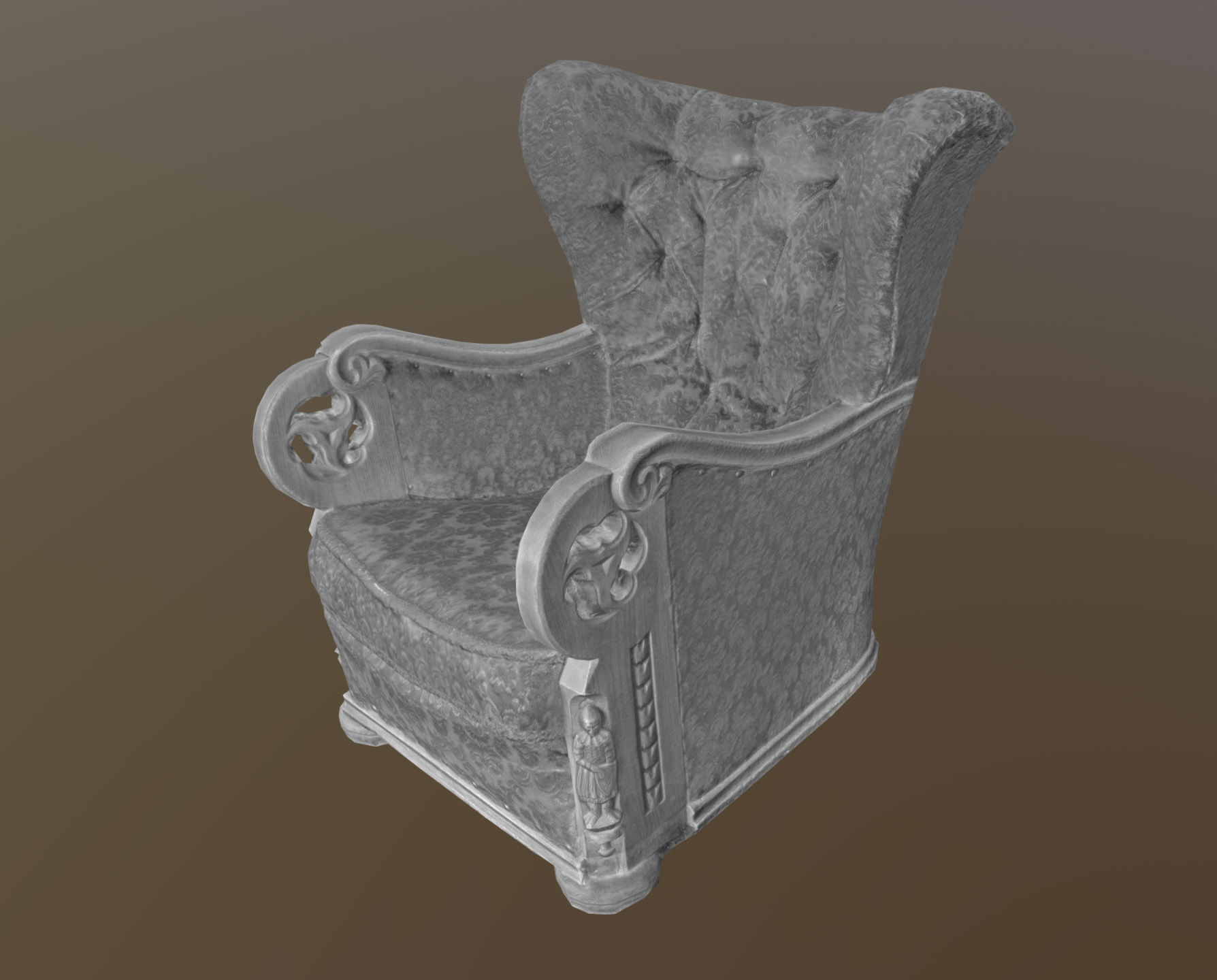 3D scaned photorealistic armchair Low-poly 3D model_20