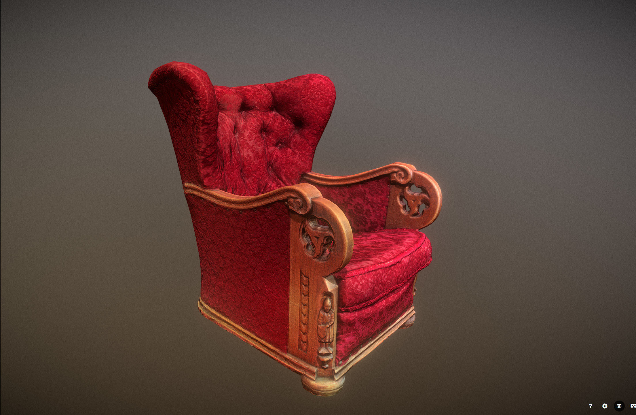 3D scaned photorealistic armchair Low-poly 3D model_38