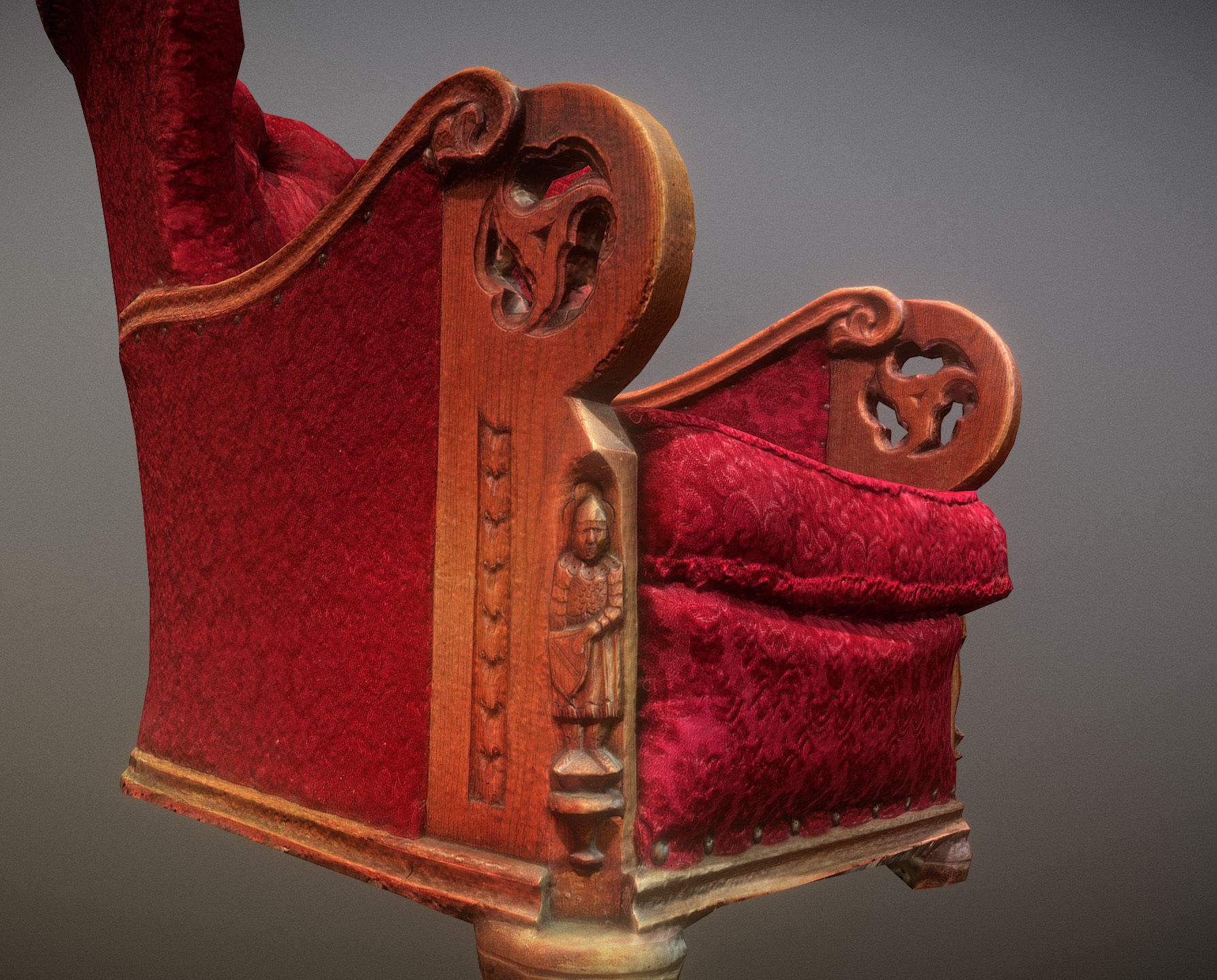 3D scaned photorealistic armchair Low-poly 3D model_7