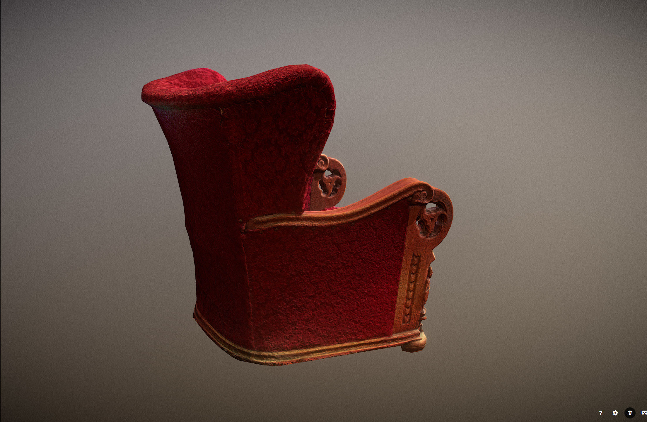 3D scaned photorealistic armchair Low-poly 3D model_36
