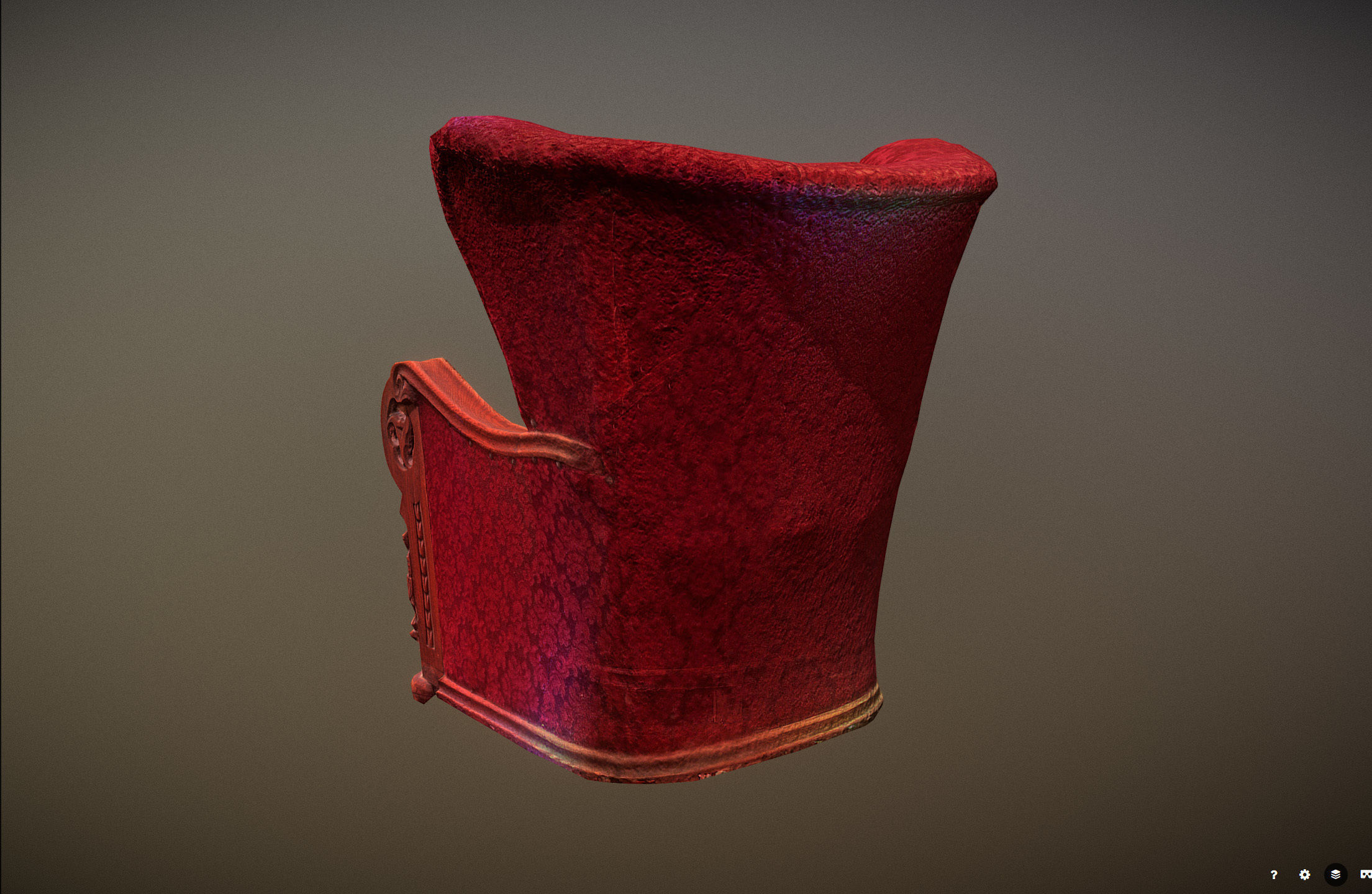 3D scaned photorealistic armchair Low-poly 3D model_39