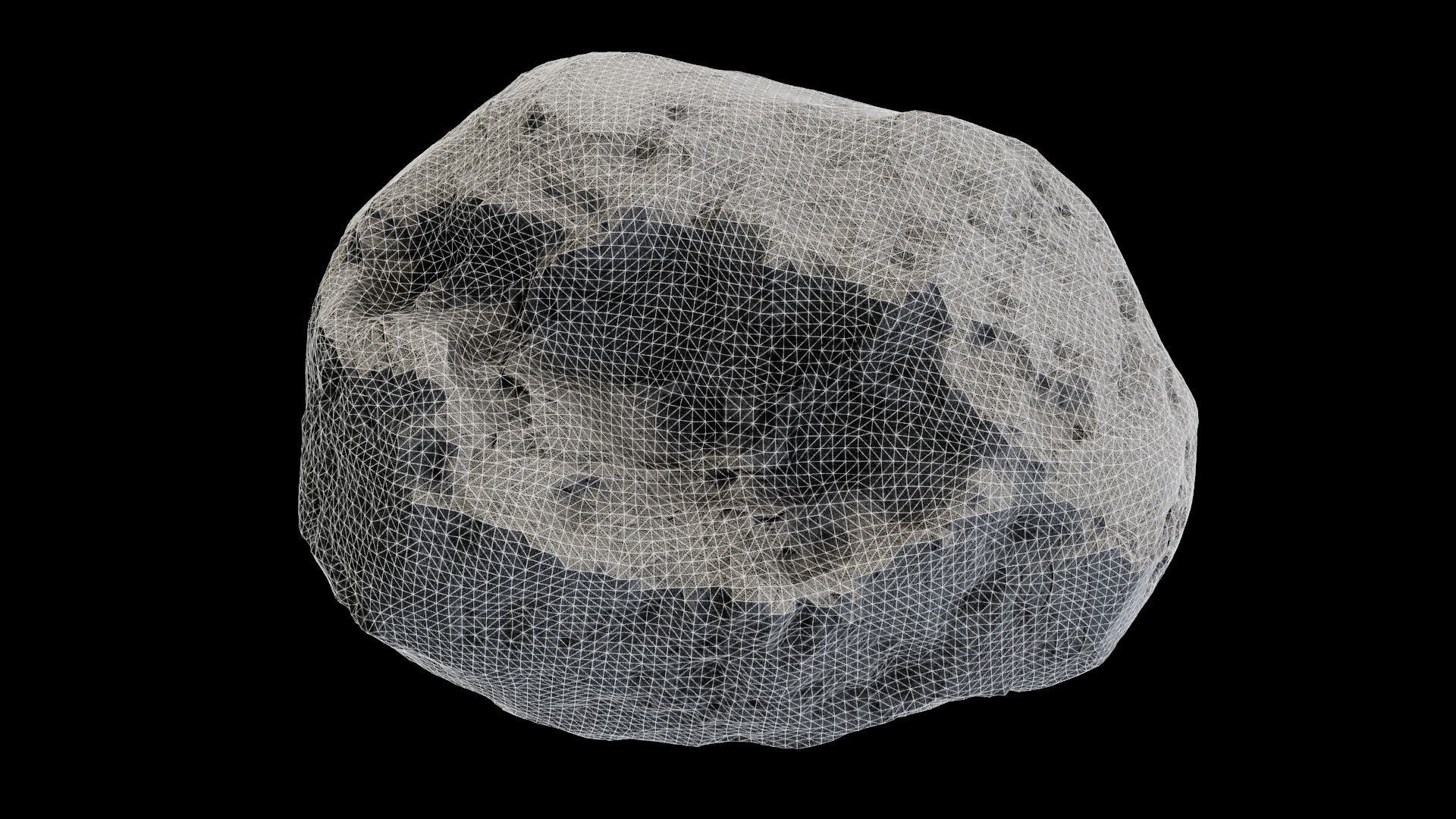 Asteroid meteorite Low-poly 3D model_4