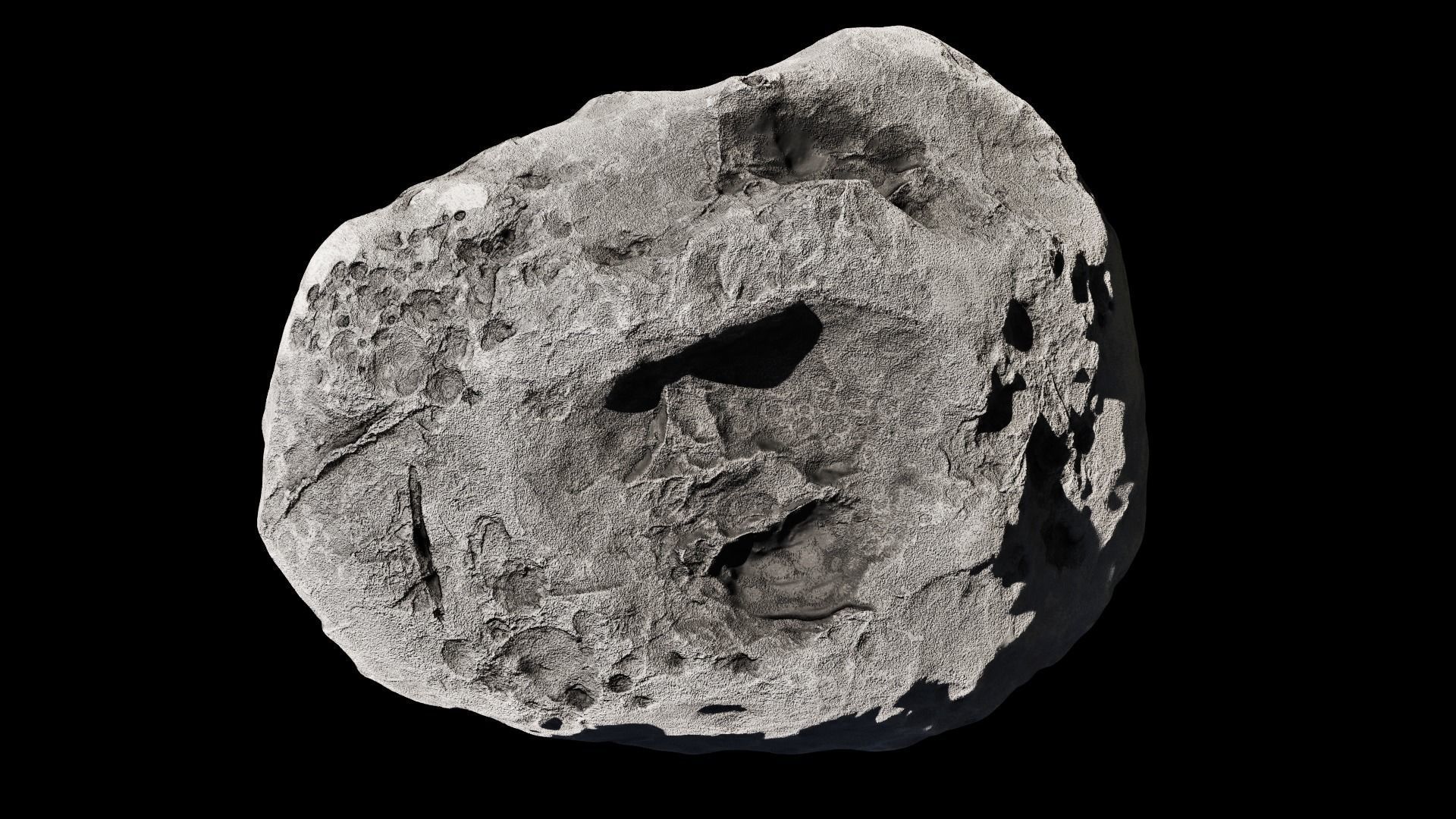 Asteroid meteorite Low-poly 3D model_5