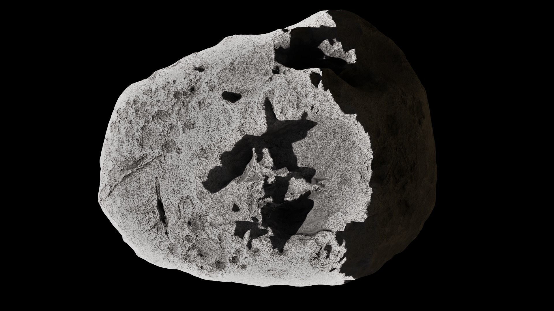 Asteroid meteorite Low-poly 3D model_7