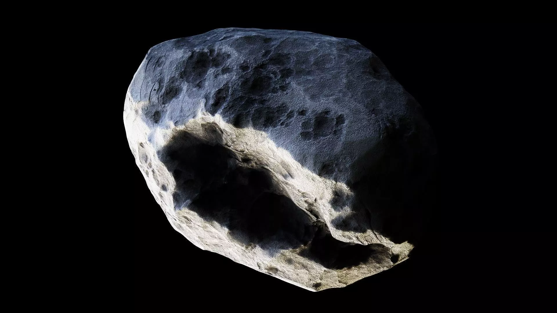 Asteroid meteorite Low-poly 3D model_0