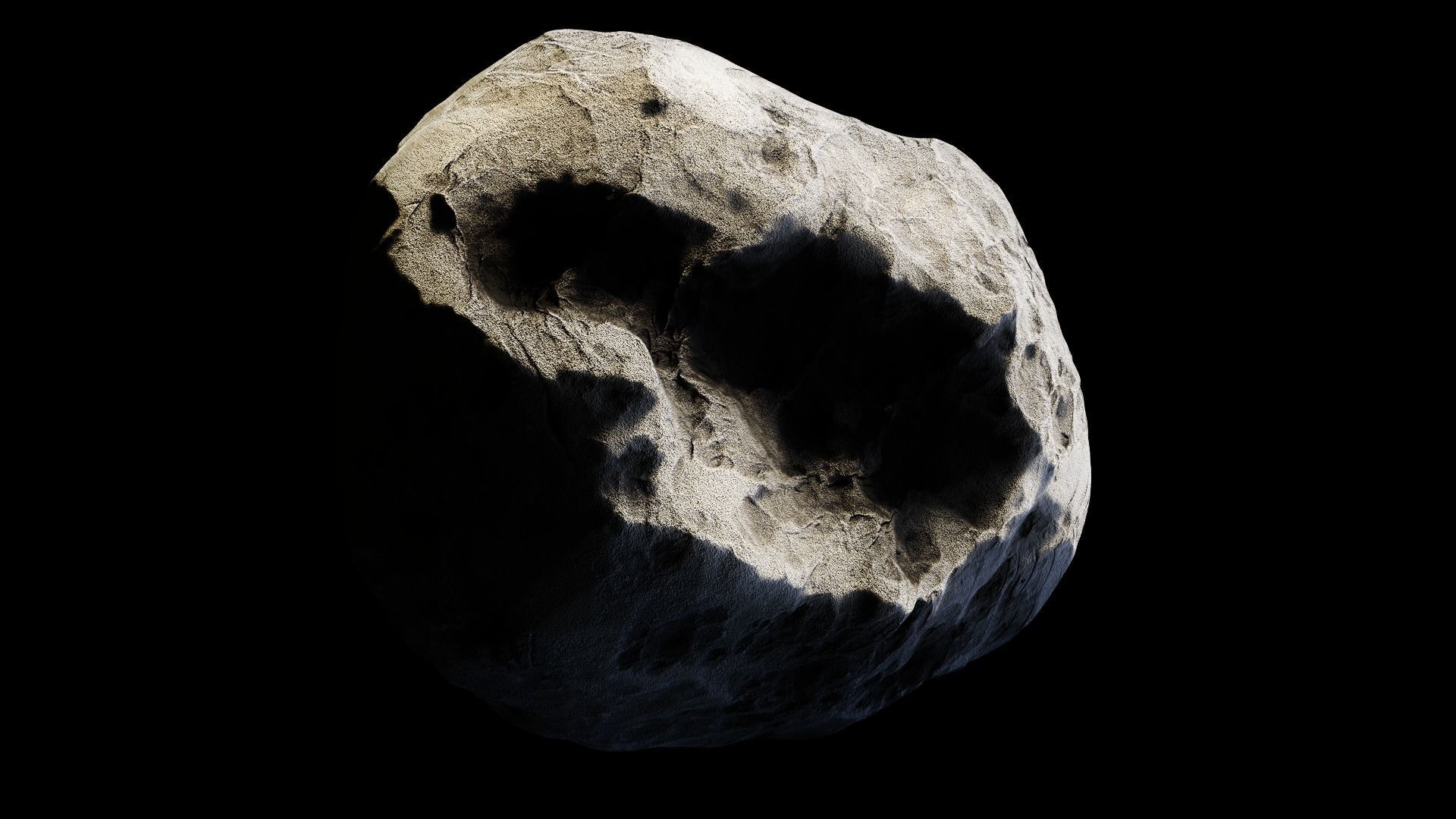 Asteroid meteorite Low-poly 3D model_3
