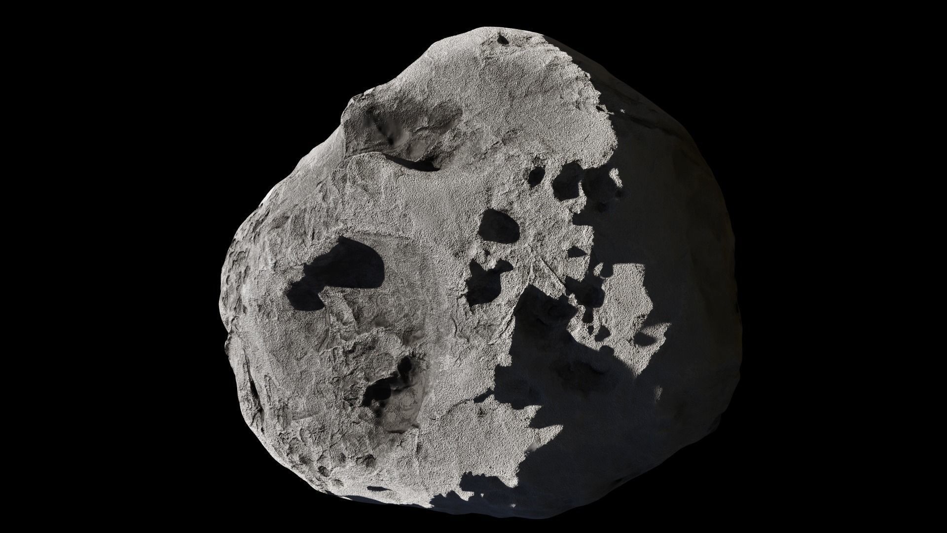 Asteroid meteorite Low-poly 3D model_6